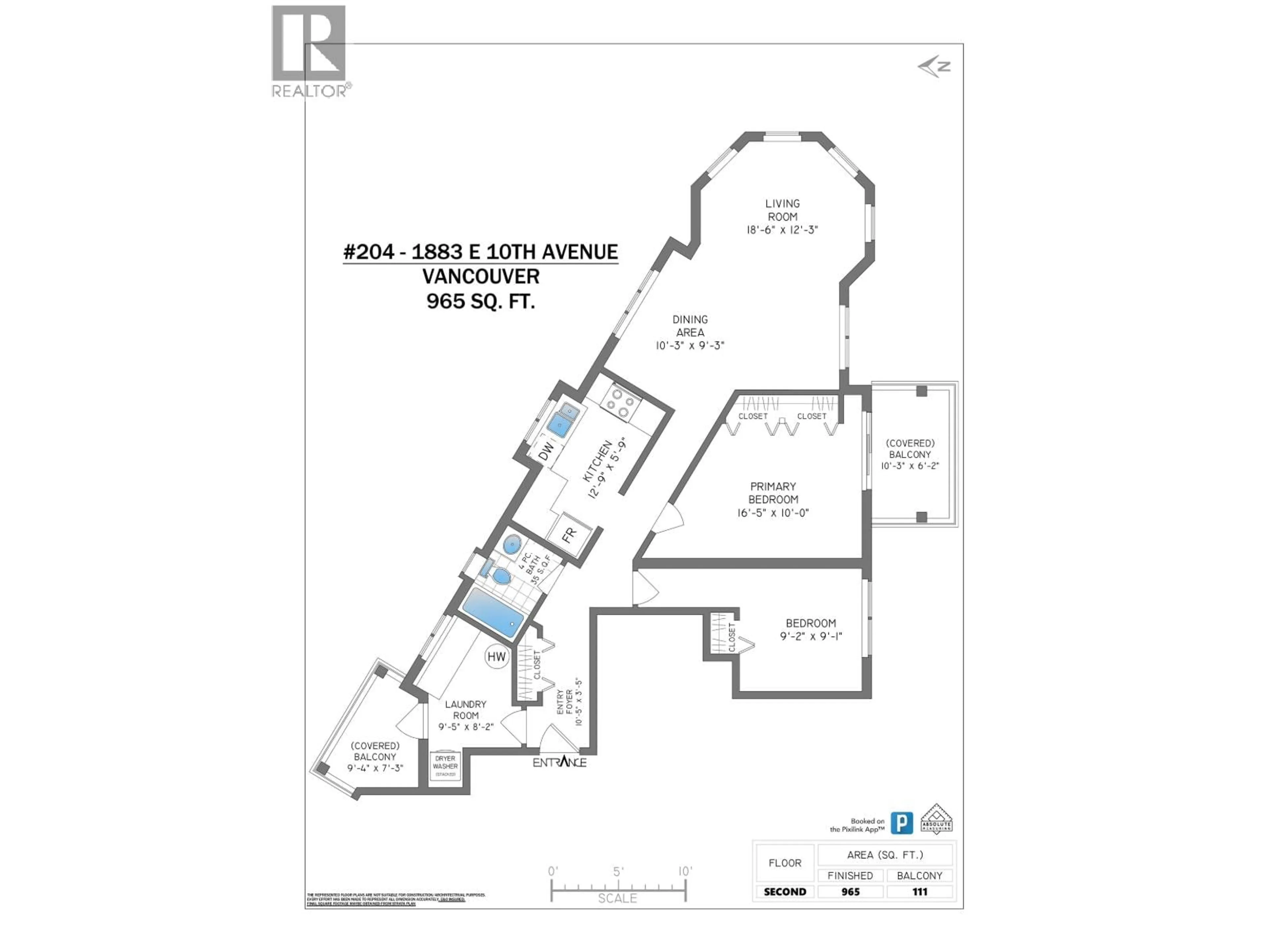 Floor plan for 204 - 1883 10TH AVENUE, Vancouver British Columbia V5N1X8