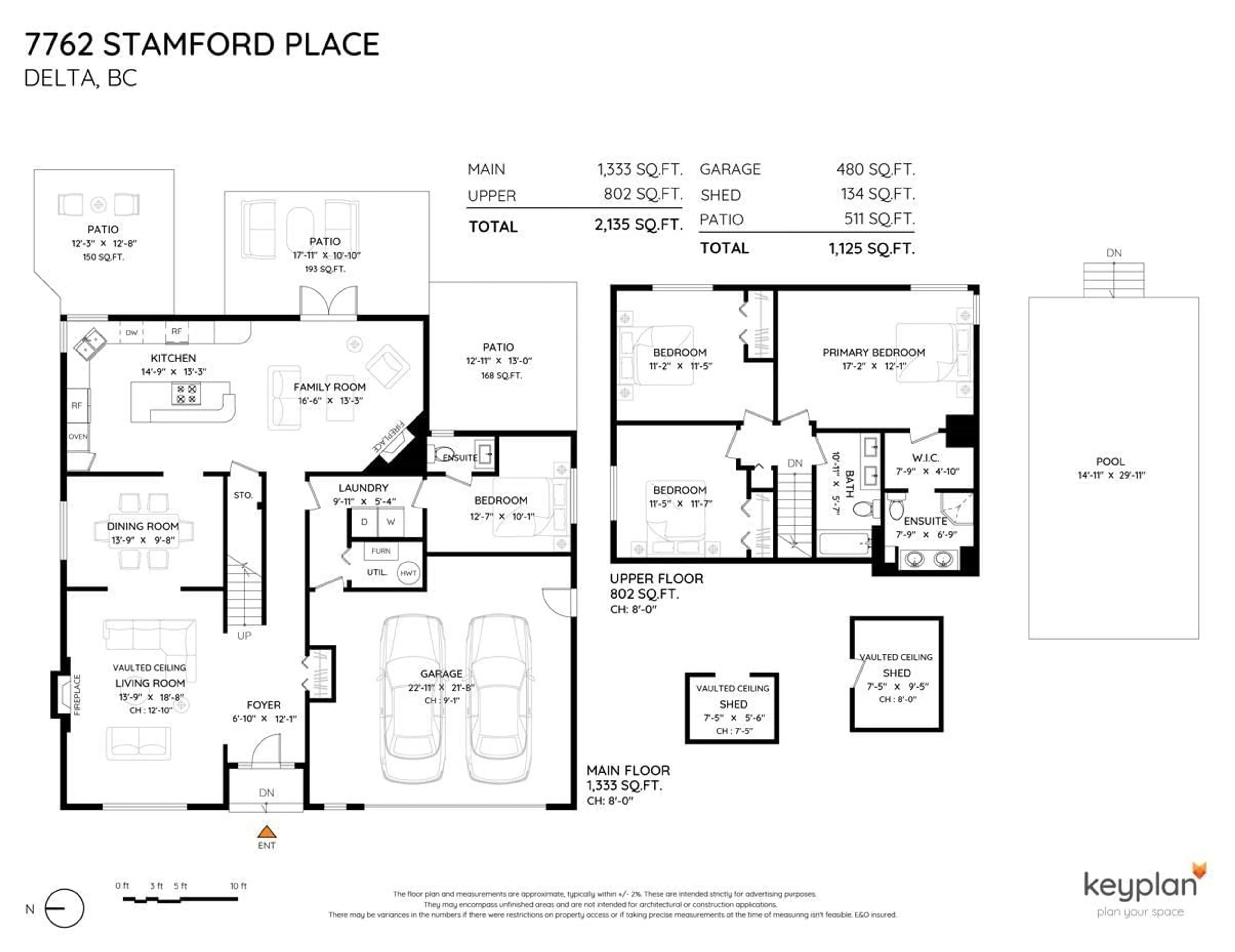 Floor plan for 7762 STAMFORD PLACE, Delta British Columbia V4C7T5