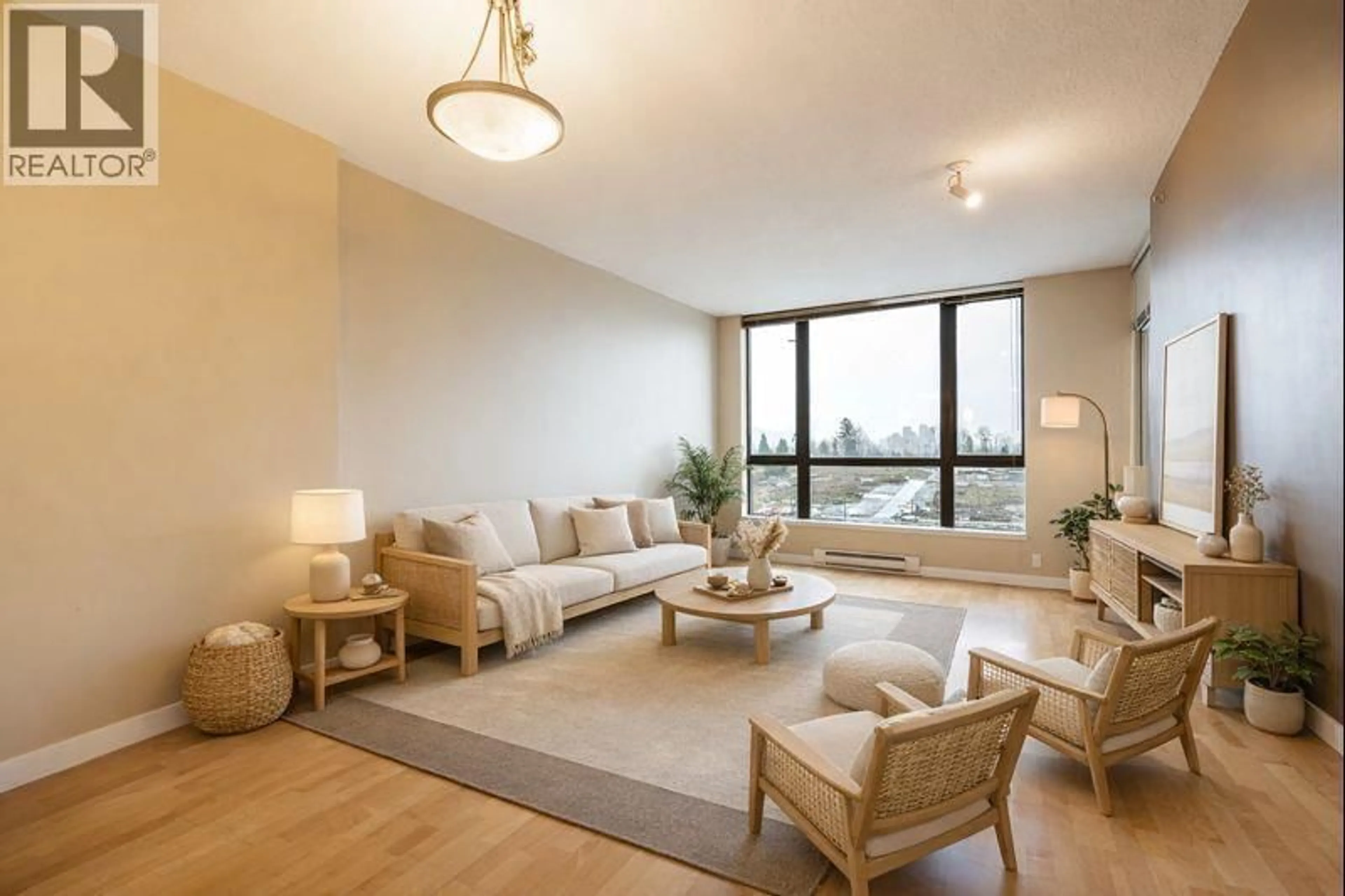 Living room with furniture, wood/laminate floor for 1701 - 400 CAPILANO ROAD, Port Moody British Columbia V3H0E1