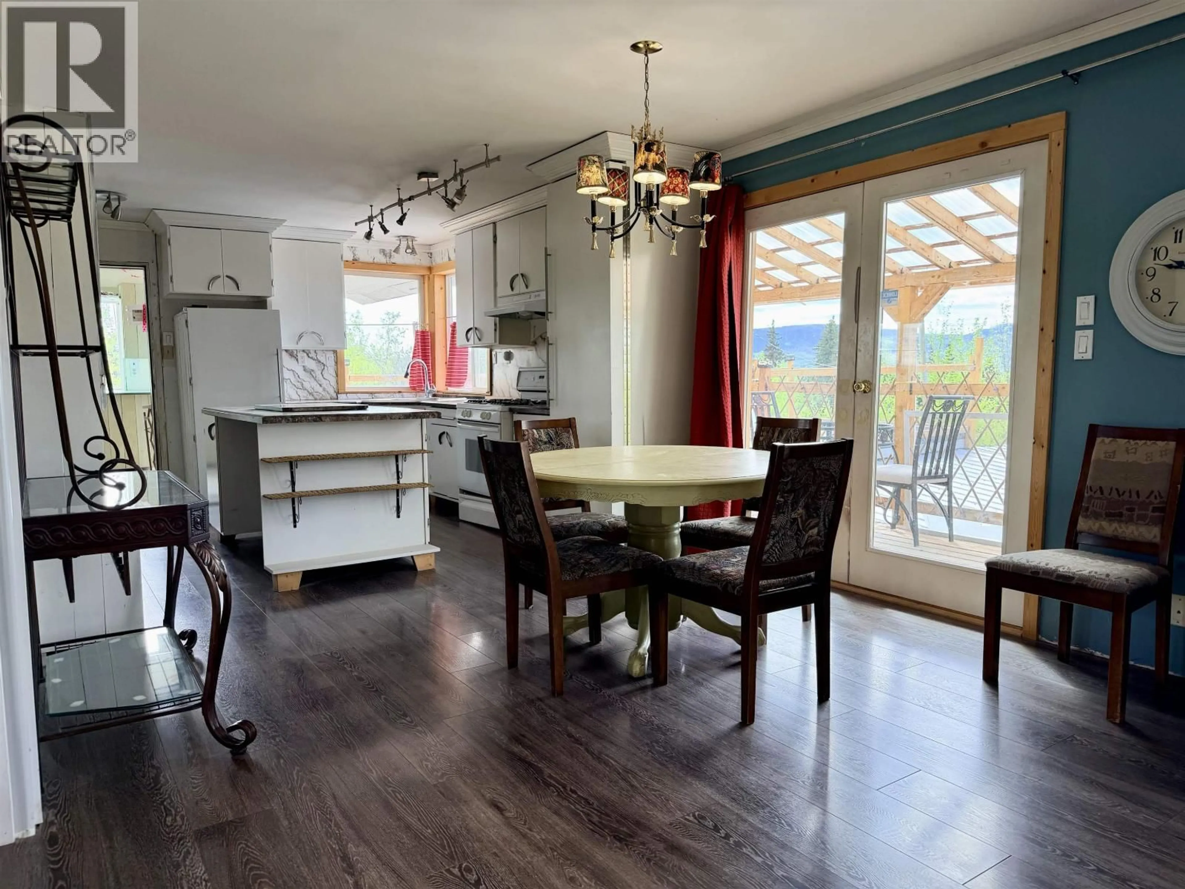 Open concept kitchen, wood/laminate floor for 2216 WESTGATE WAY, Fort Fraser British Columbia V0J1N0