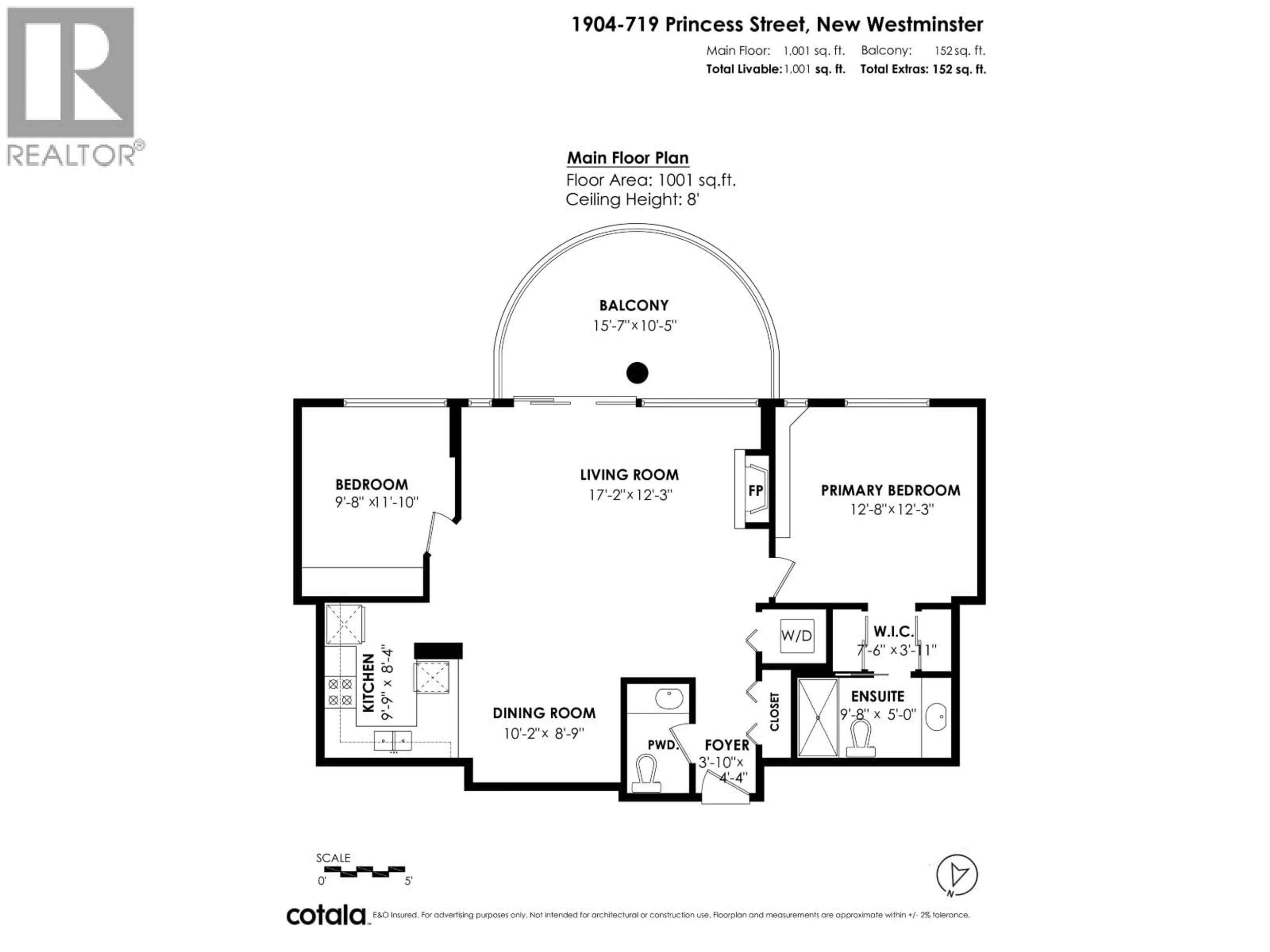 Floor plan for 1904 - 719 PRINCESS STREET, New Westminster British Columbia V3M6T9