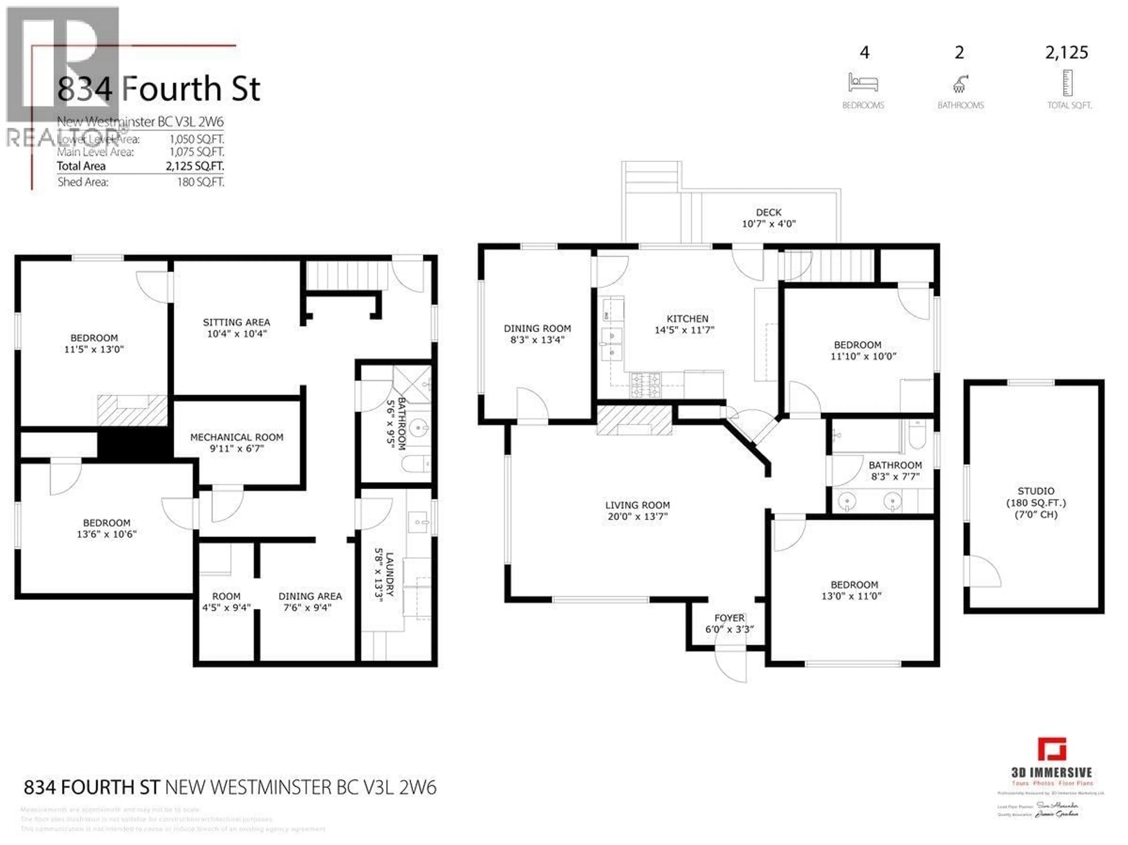Floor plan for 834 FOURTH STREET, New Westminster British Columbia V3L2W6