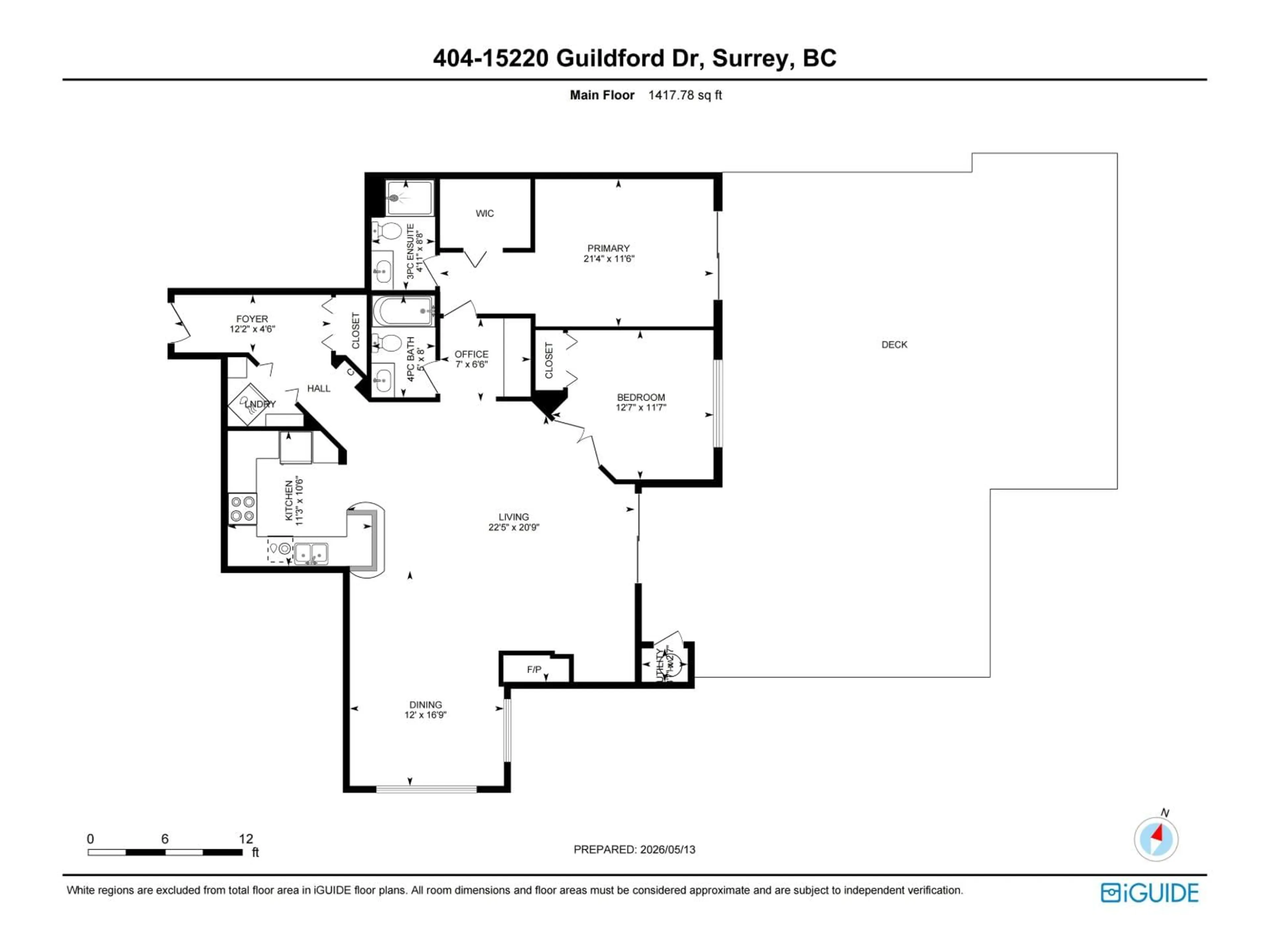 Floor plan for 404 - 15220 GUILDFORD DRIVE, Surrey British Columbia V3R0Y6