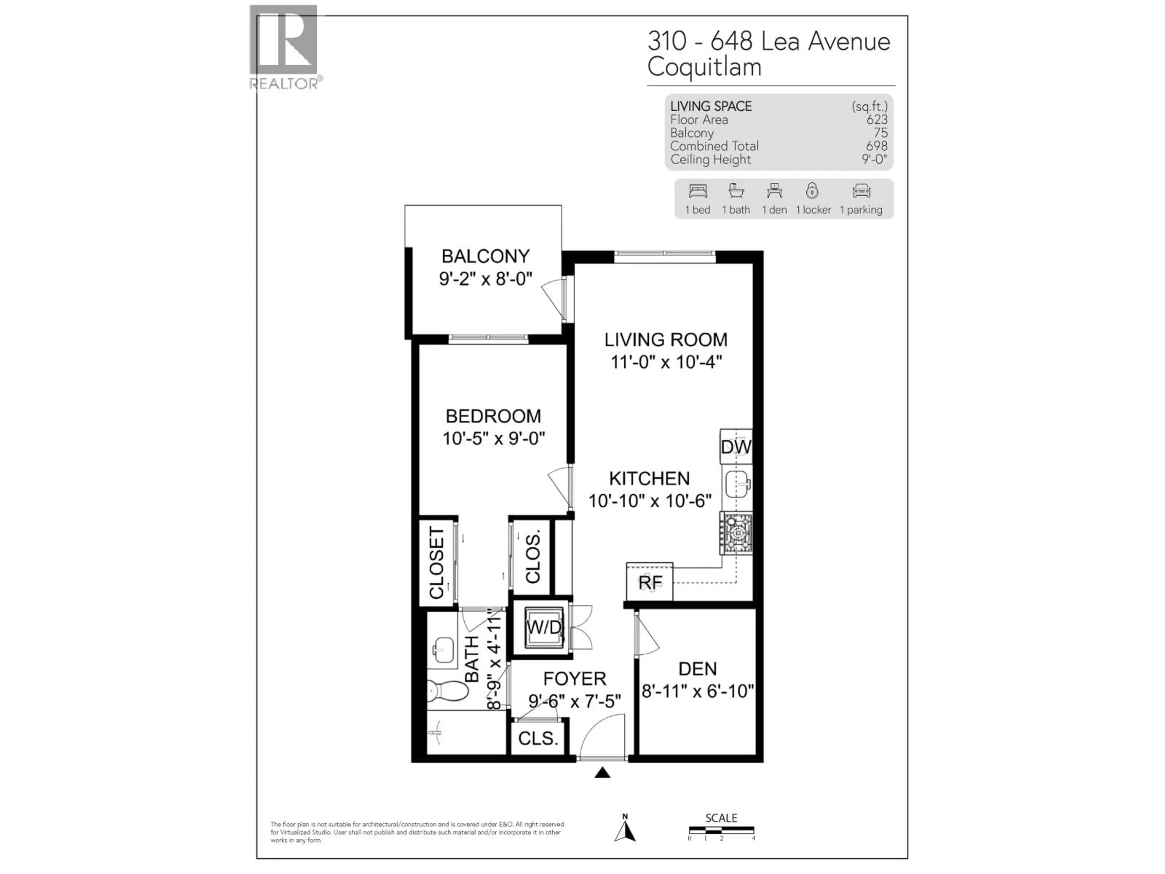 Floor plan for 310 - 648 LEA AVENUE, Coquitlam British Columbia V3J0P1
