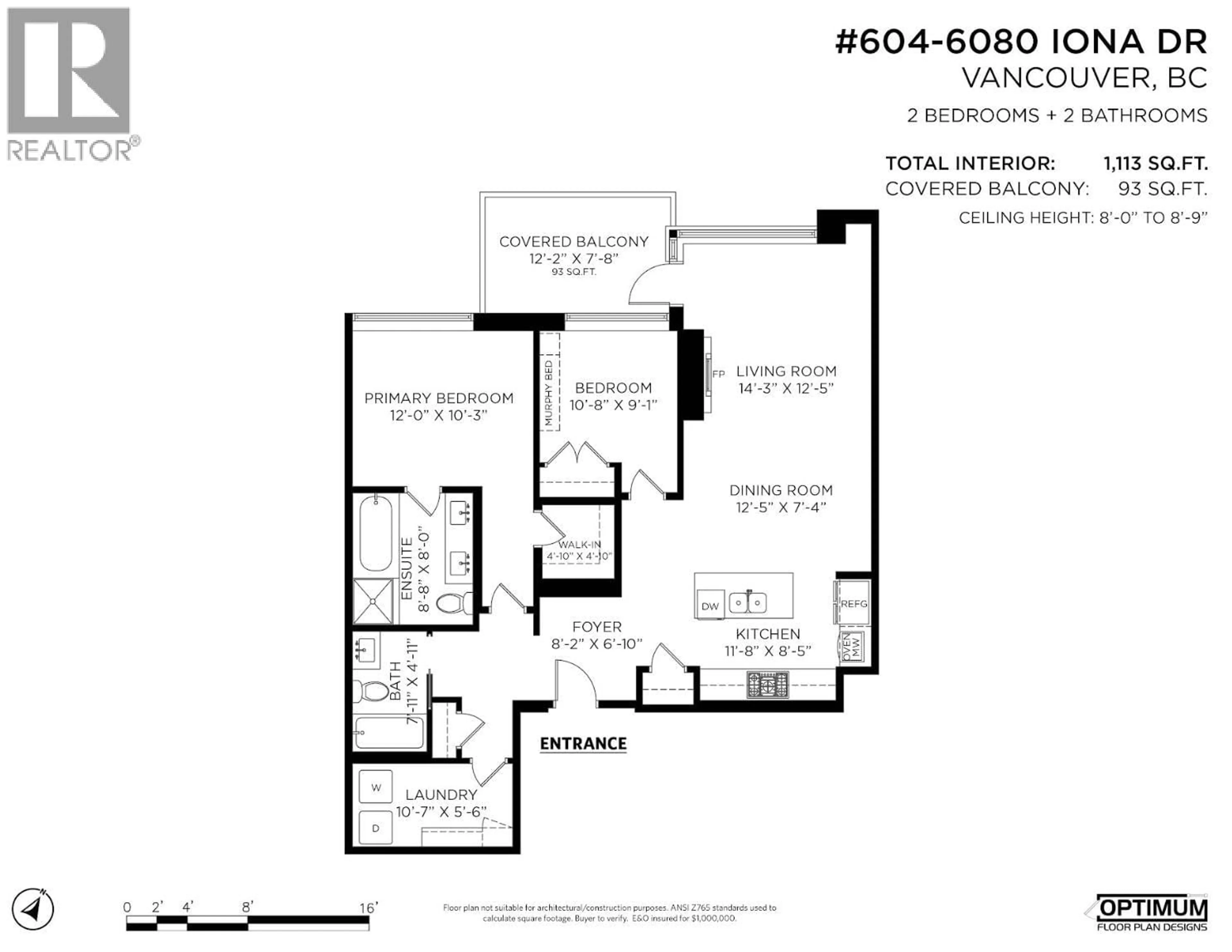 Floor plan for 604 - 6080 IONA DRIVE, Vancouver British Columbia V6T0A4