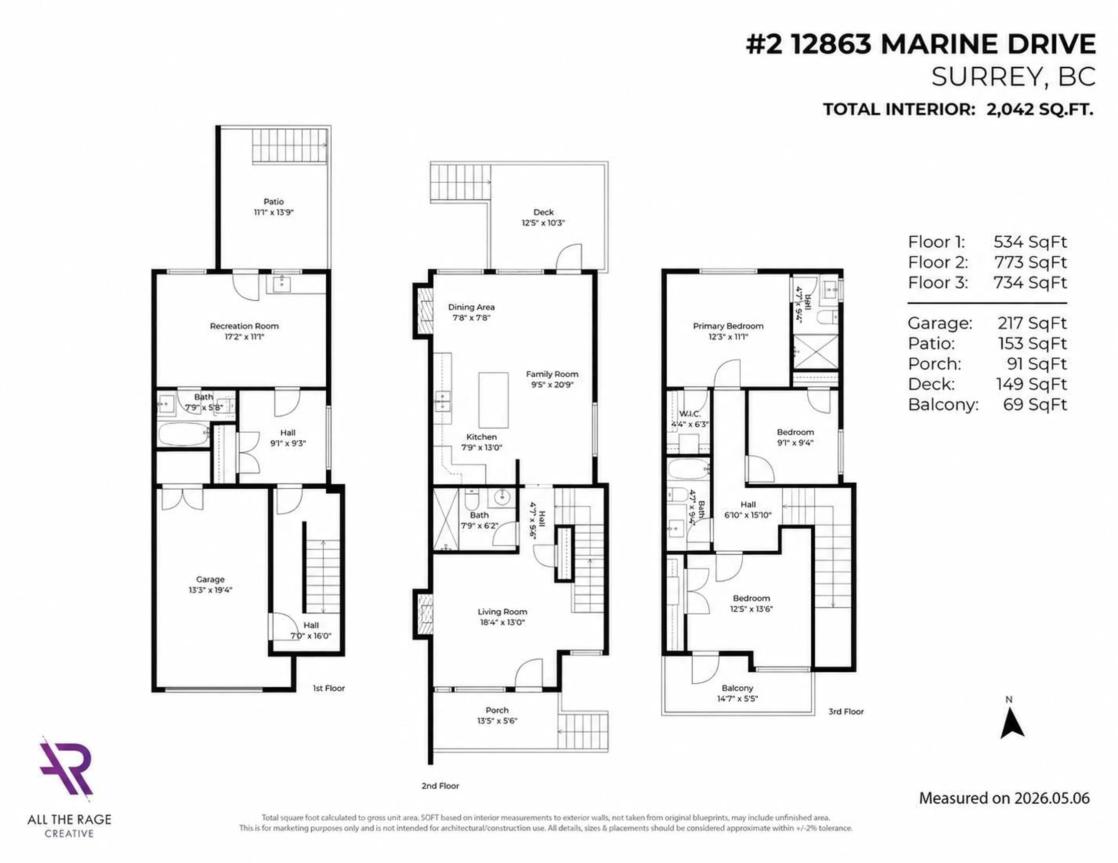 Floor plan for 2 - 12863 MARINE DRIVE, Surrey British Columbia V4A1C8