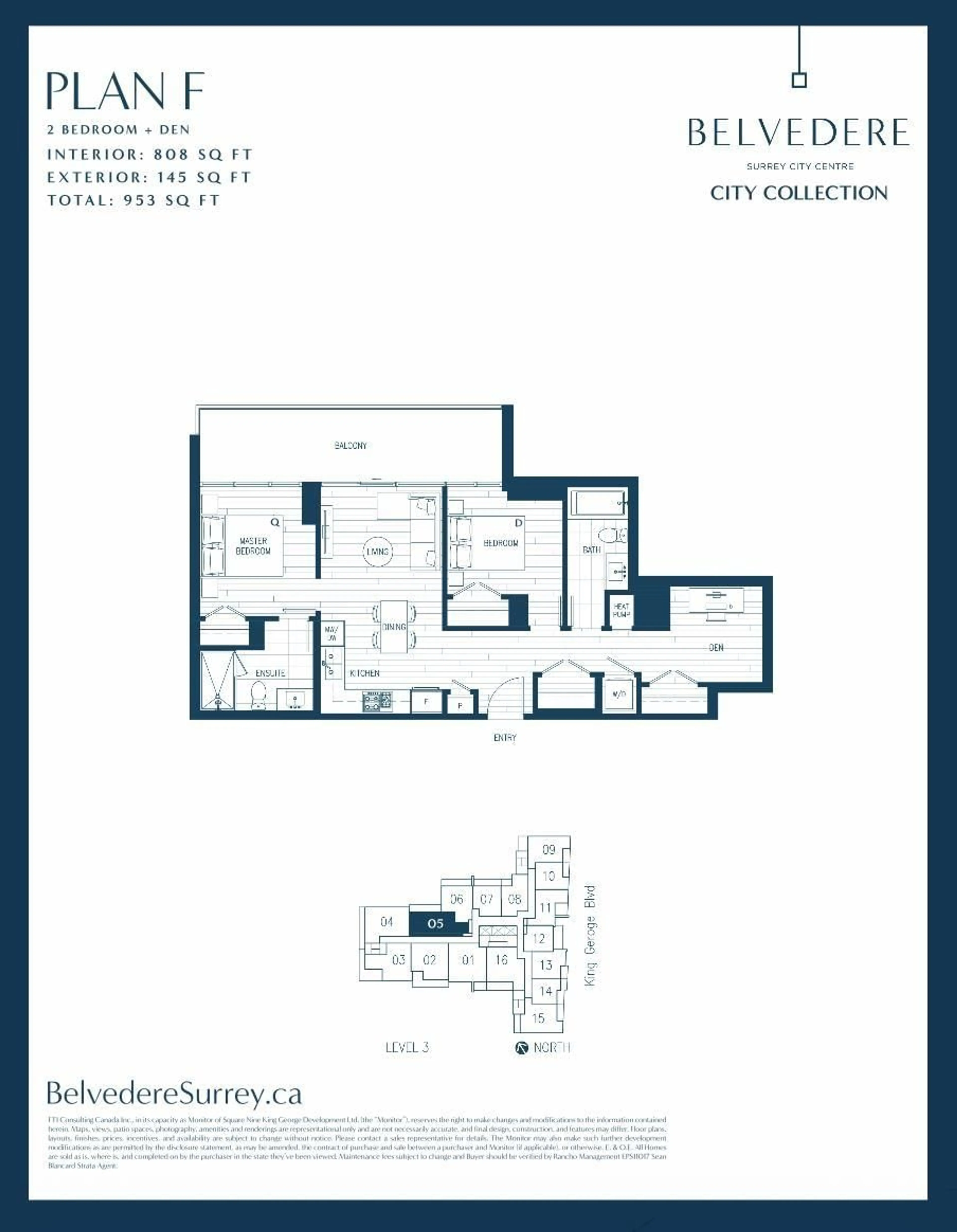 Floor plan for 305 - 9675 KING GEORGE BOULEVARD, Surrey British Columbia V3T0T7