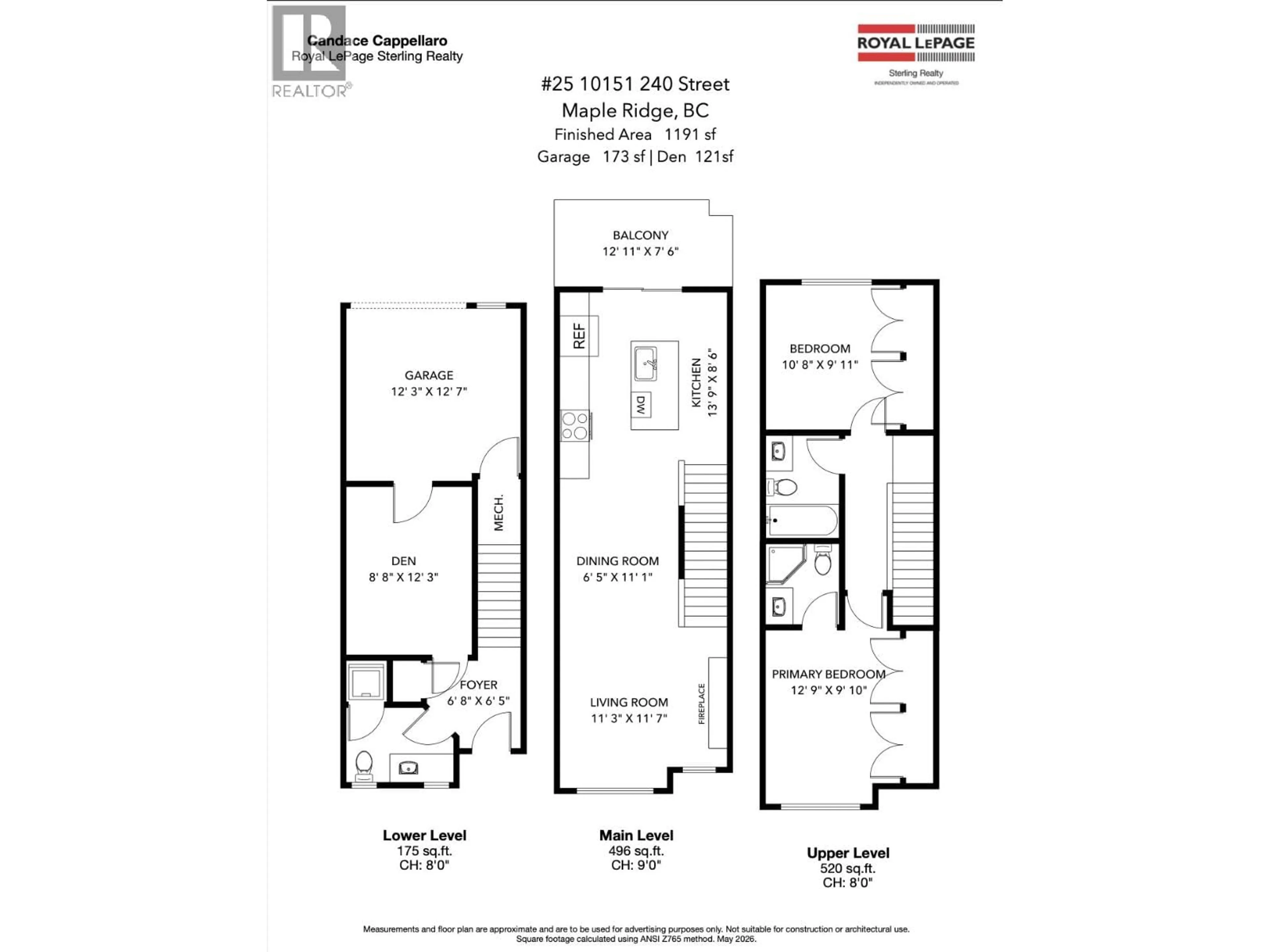 Floor plan for 25 - 10151 240 STREET, Maple Ridge British Columbia V2W0G9