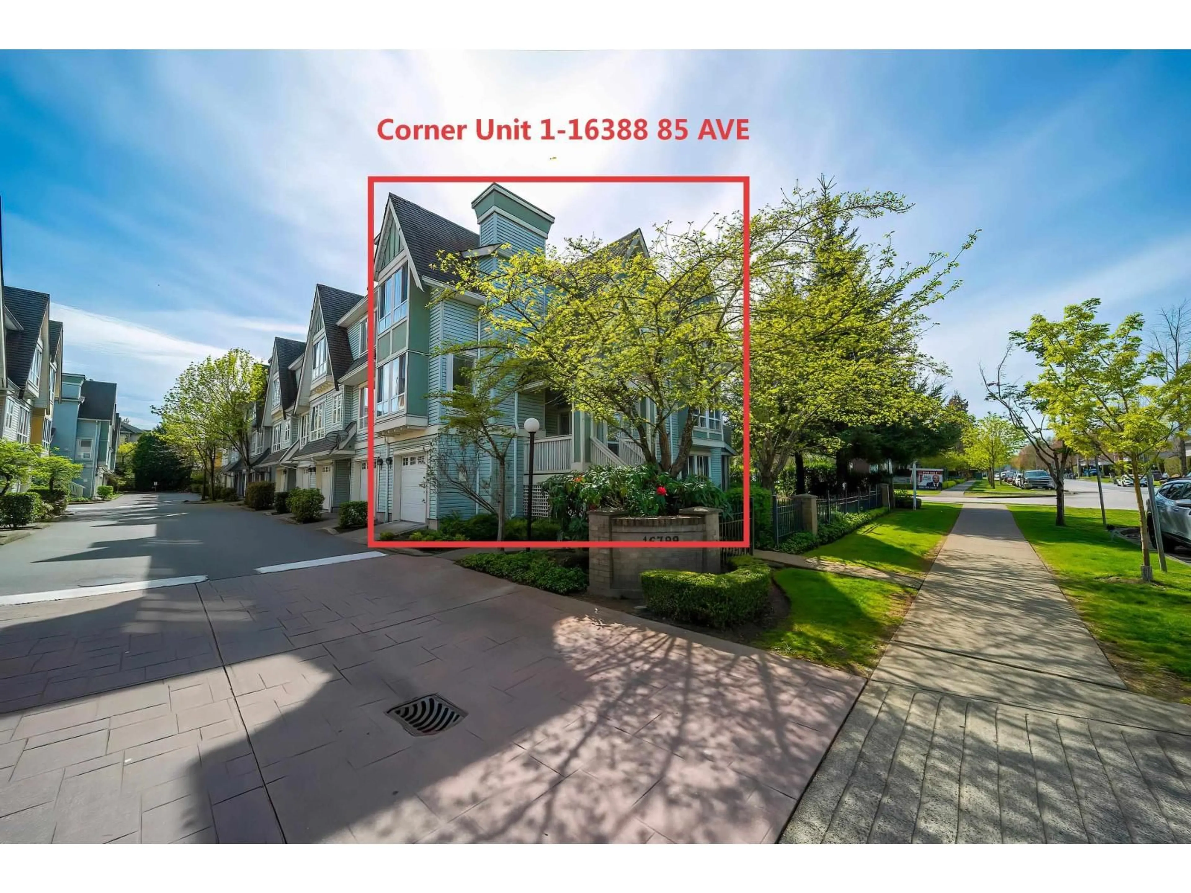 A pic from outside/outdoor area/front of a property/back of a property/a pic from drone, street for 1 - 16388 85 AVENUE, Surrey British Columbia V4N5G2