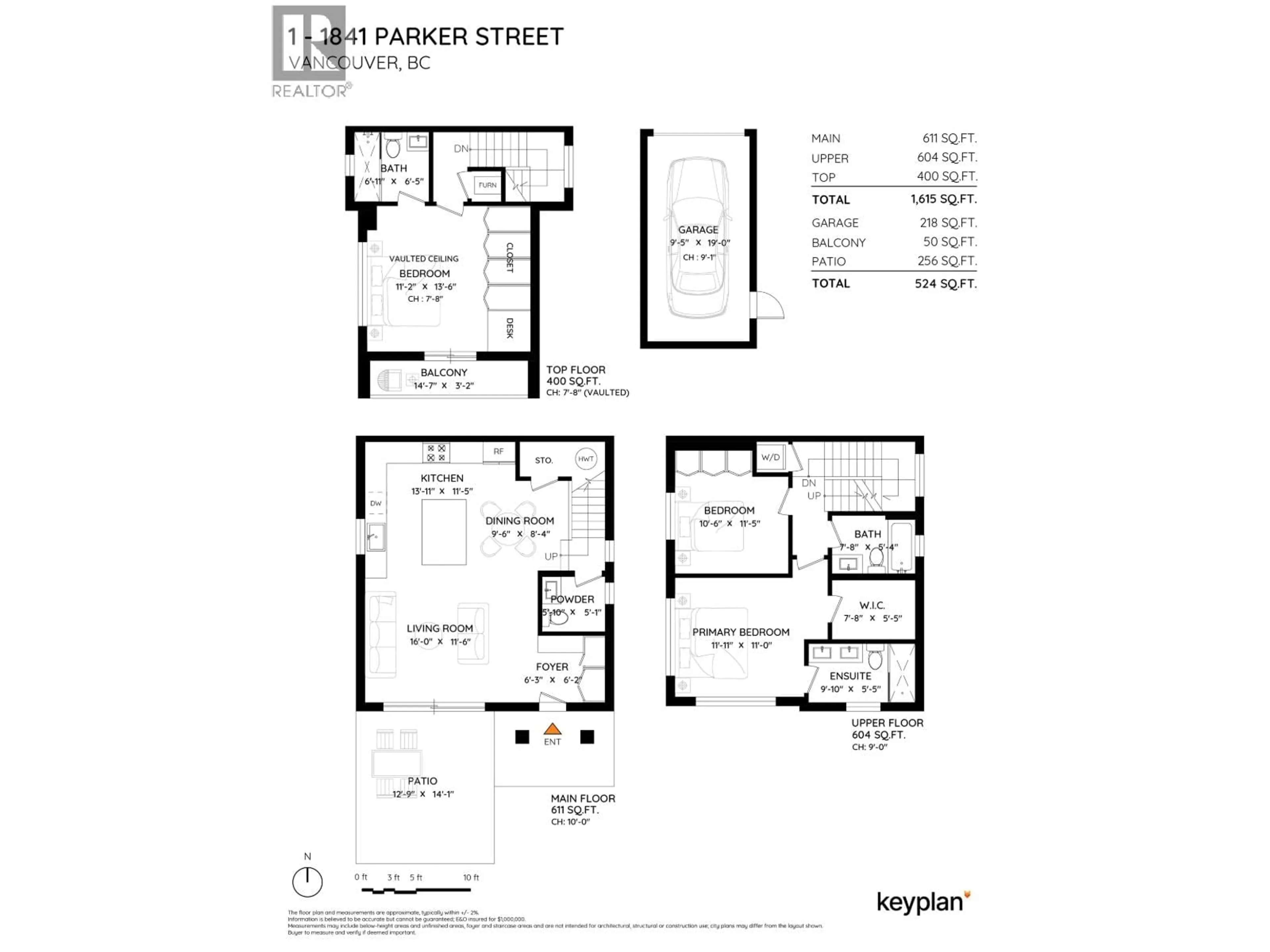 Floor plan for 1 - 1841 PARKER STREET, Vancouver British Columbia V5L2L1