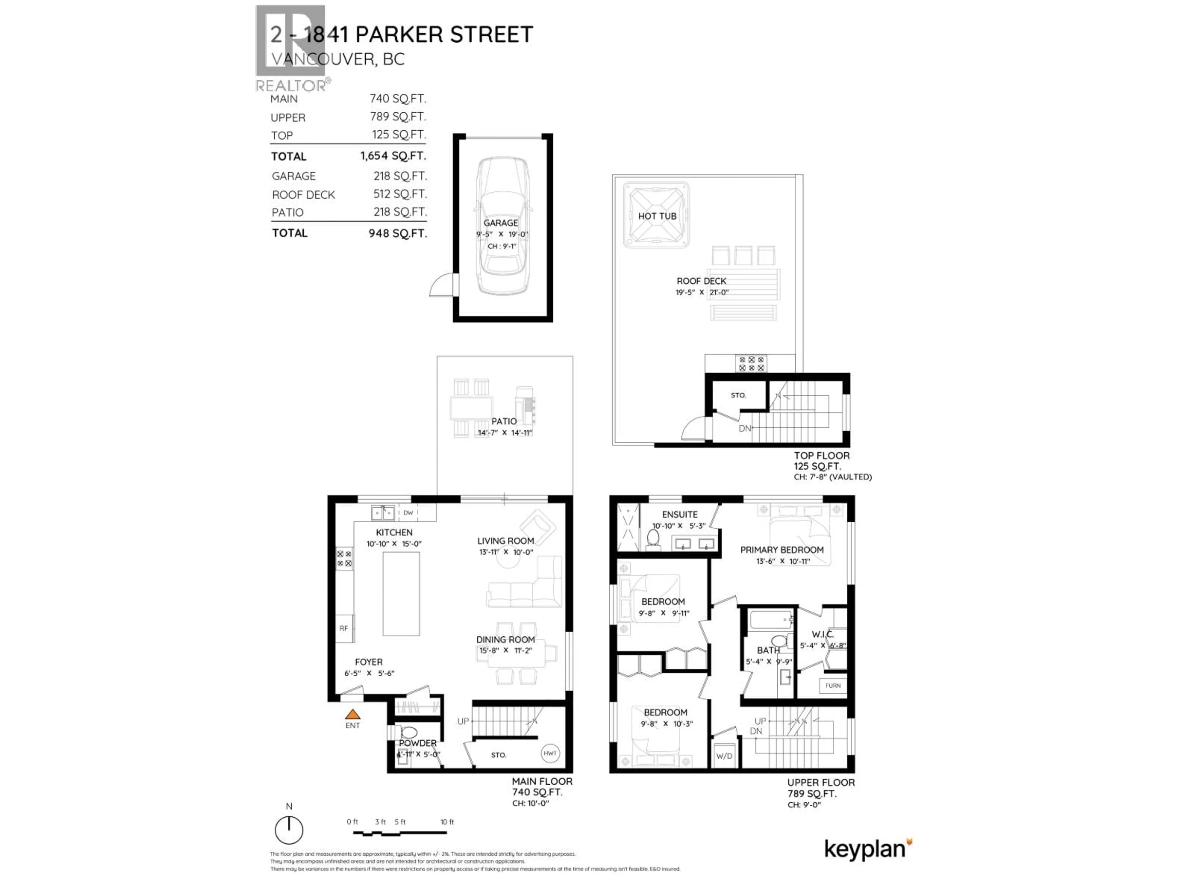 Floor plan for 2 - 1841 PARKER STREET, Vancouver British Columbia V5L2L1