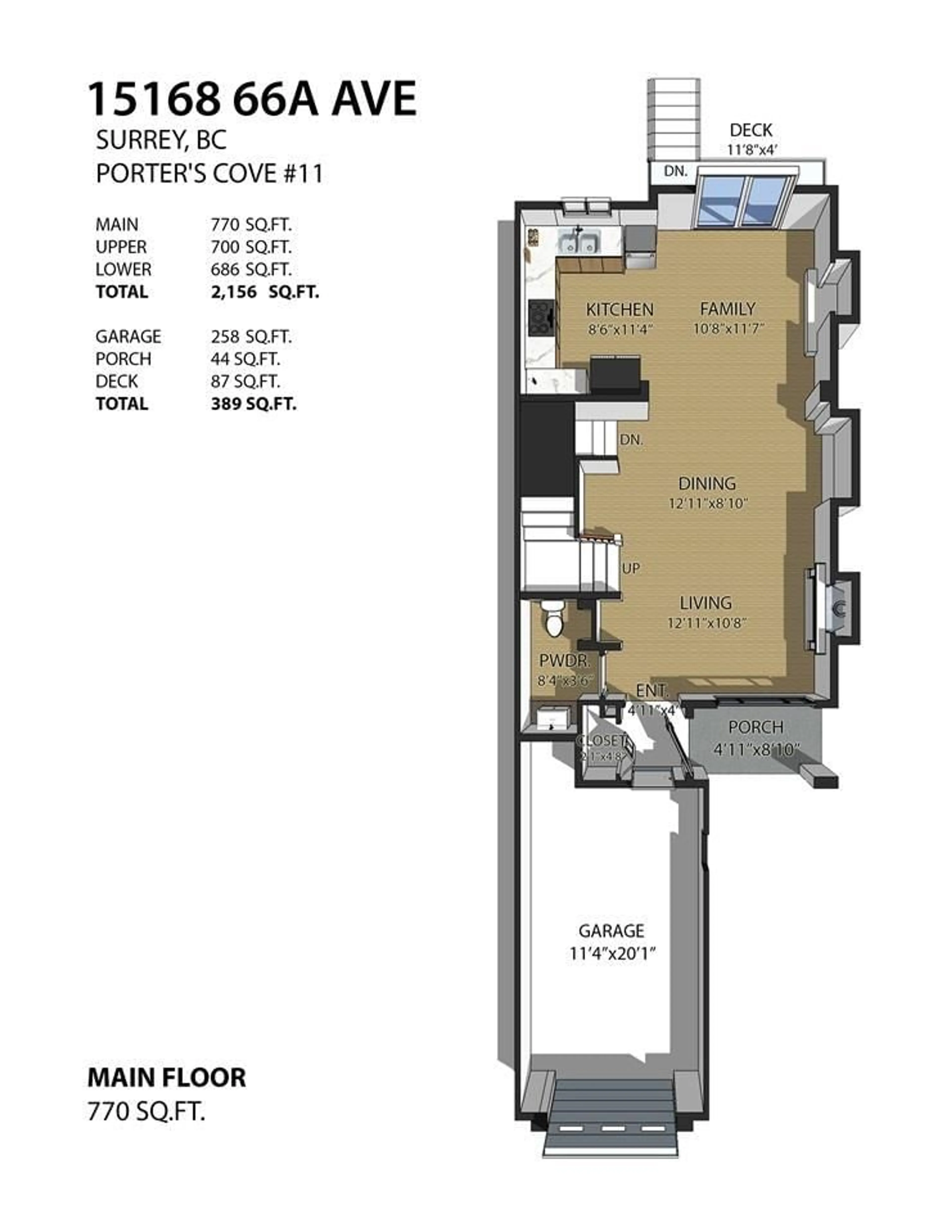 Floor plan for 11 - 15168 66A AVENUE, Surrey British Columbia V3S1X2