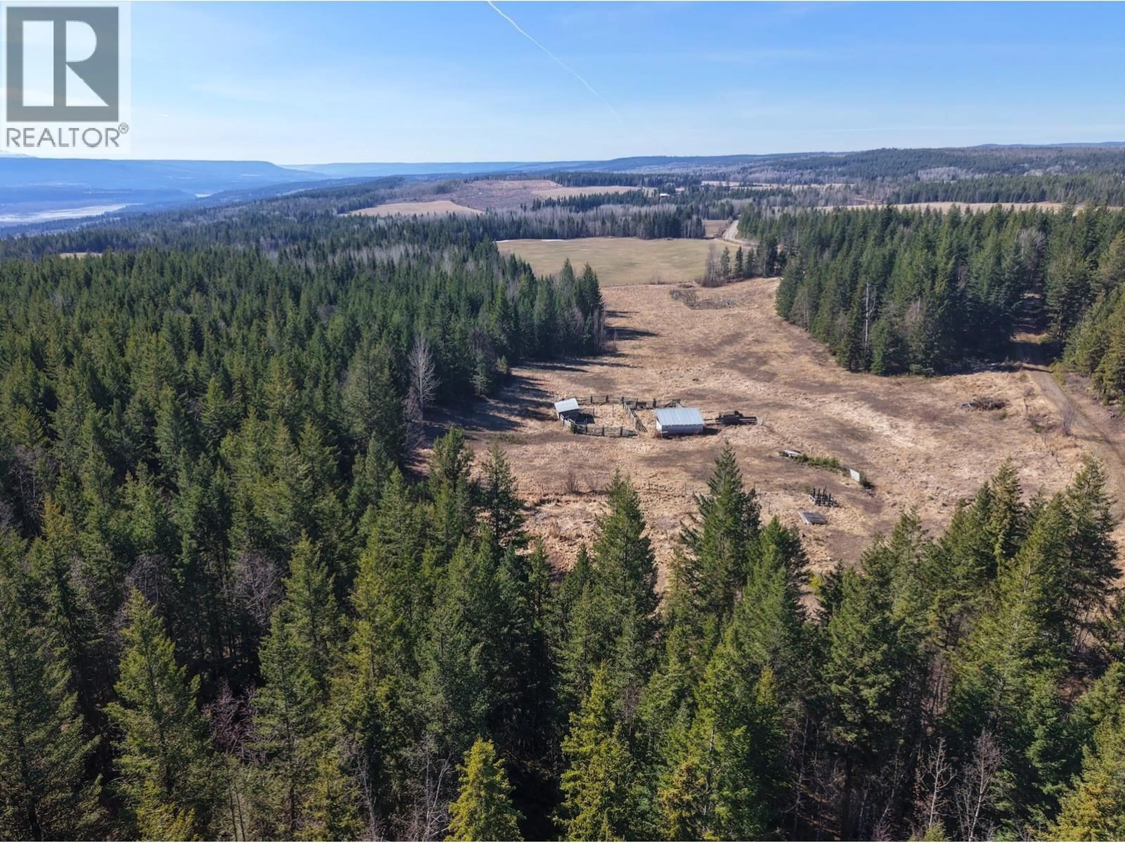 A pic from outside/outdoor area/front of a property/back of a property/a pic from drone, forest/trees view for 5367 WEST FRASER ROAD, Quesnel British Columbia V2J6K2
