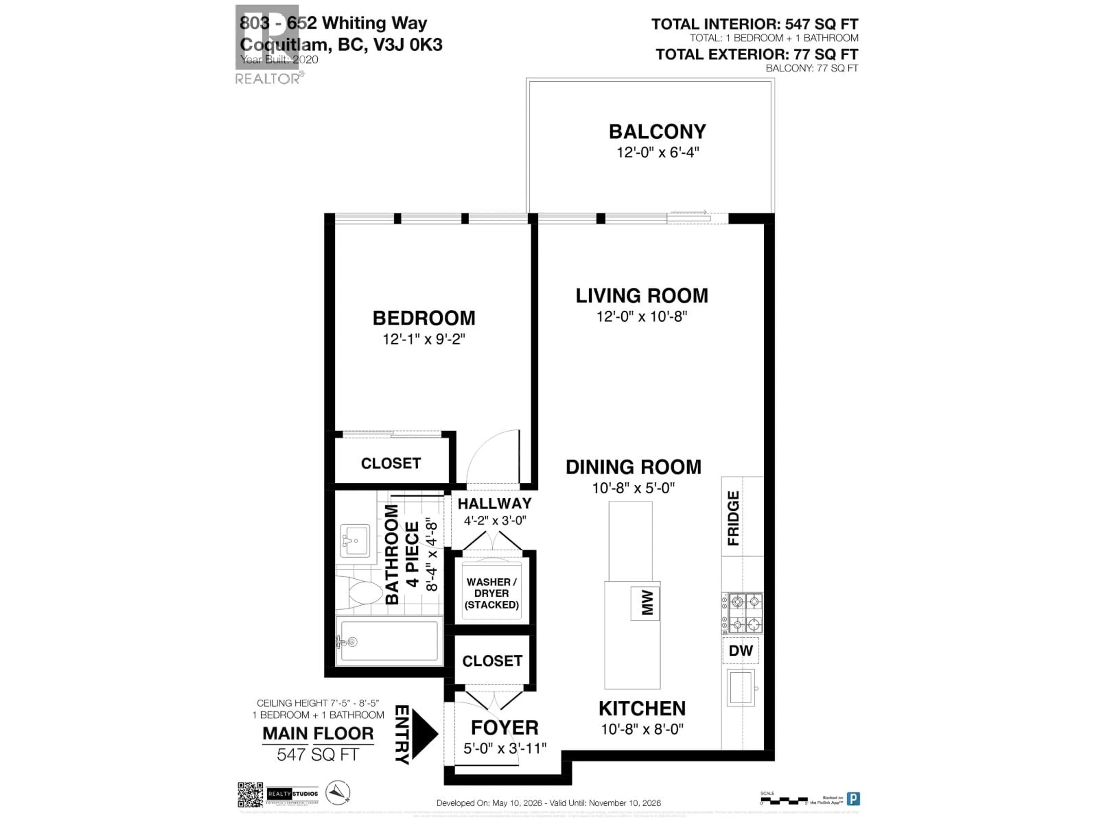 Floor plan for 803 - 652 WHITING WAY, Coquitlam British Columbia V3J0K3
