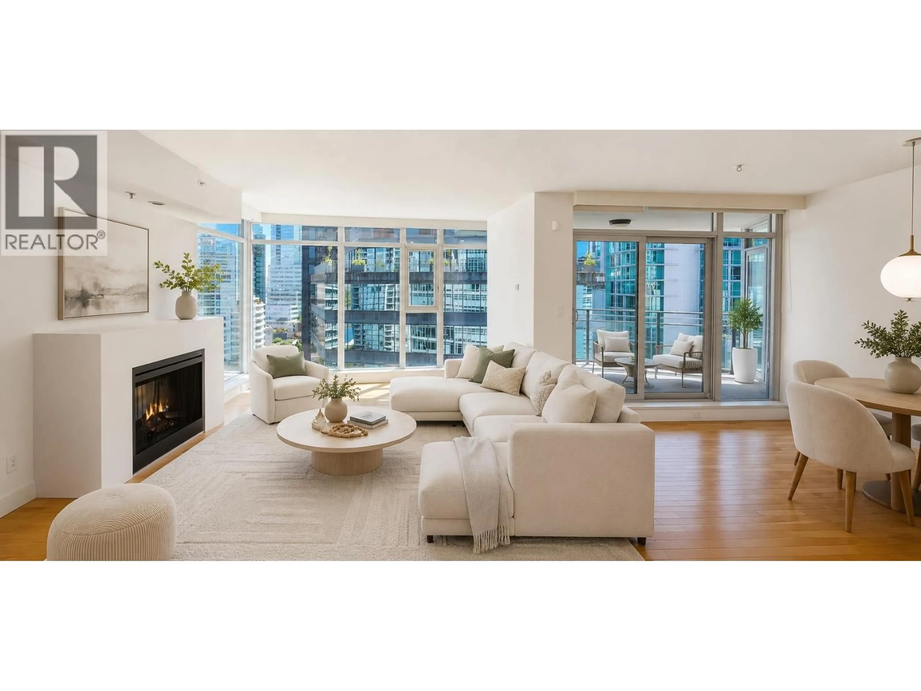 Living room with furniture, wood/laminate floor for 1904 - 1205 HASTINGS STREET, Vancouver British Columbia V6E4T7