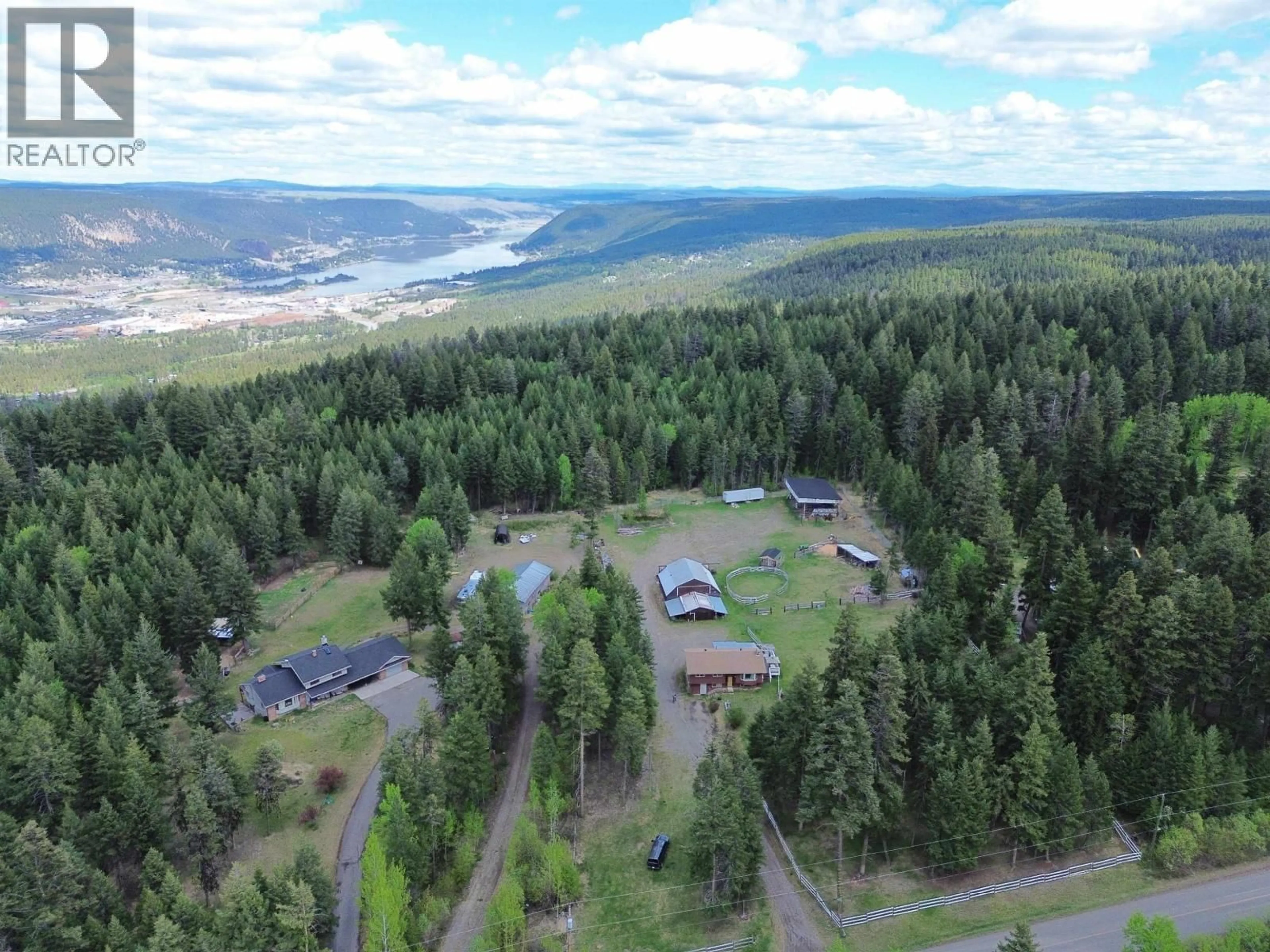 A pic from outside/outdoor area/front of a property/back of a property/a pic from drone, forest/trees view for 1405 KALLYN ROAD, Esler / Dog Creek British Columbia V2G4Y1