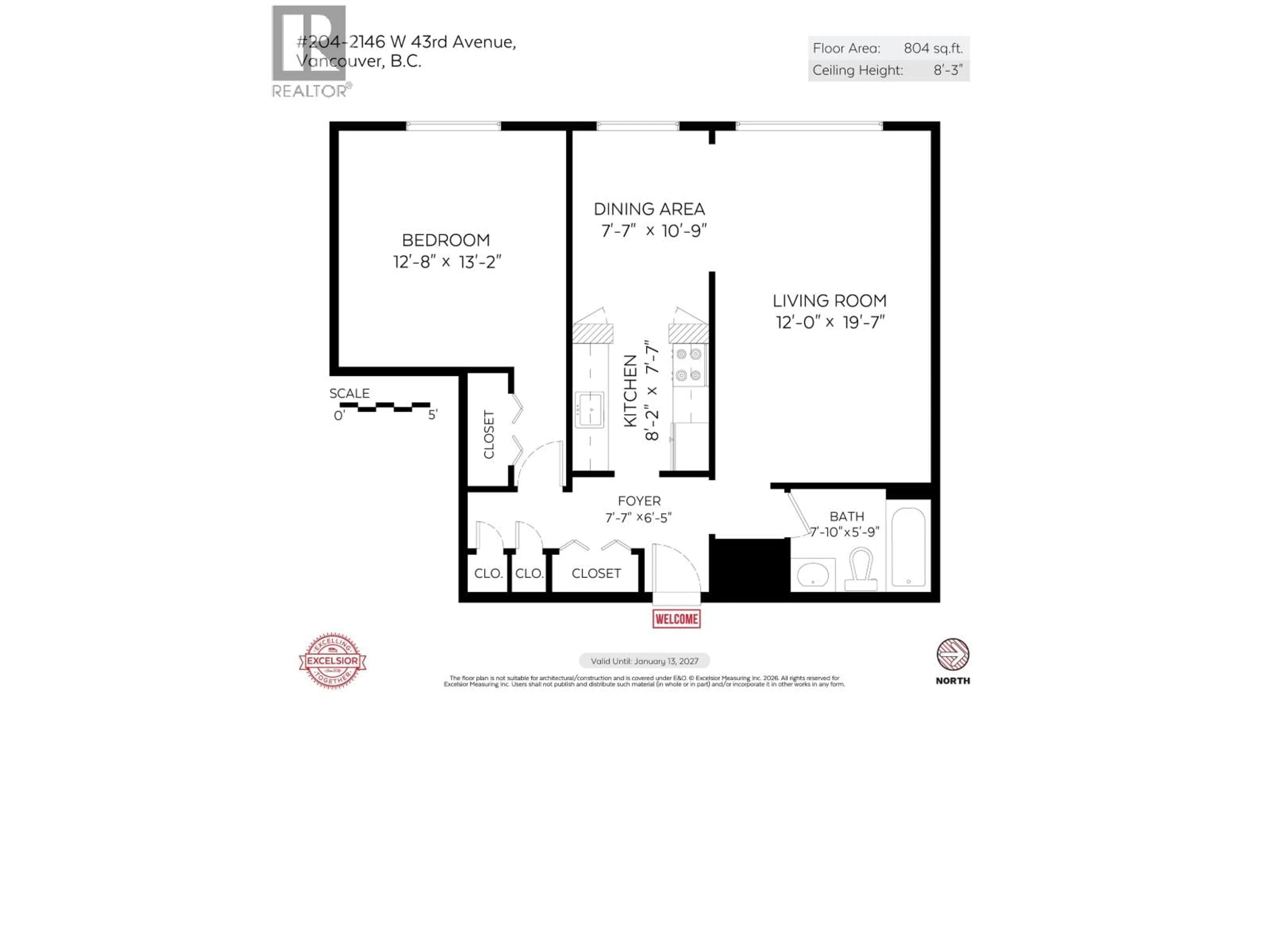 Floor plan for 204 - 2146 43RD AVENUE, Vancouver British Columbia V6M2E1