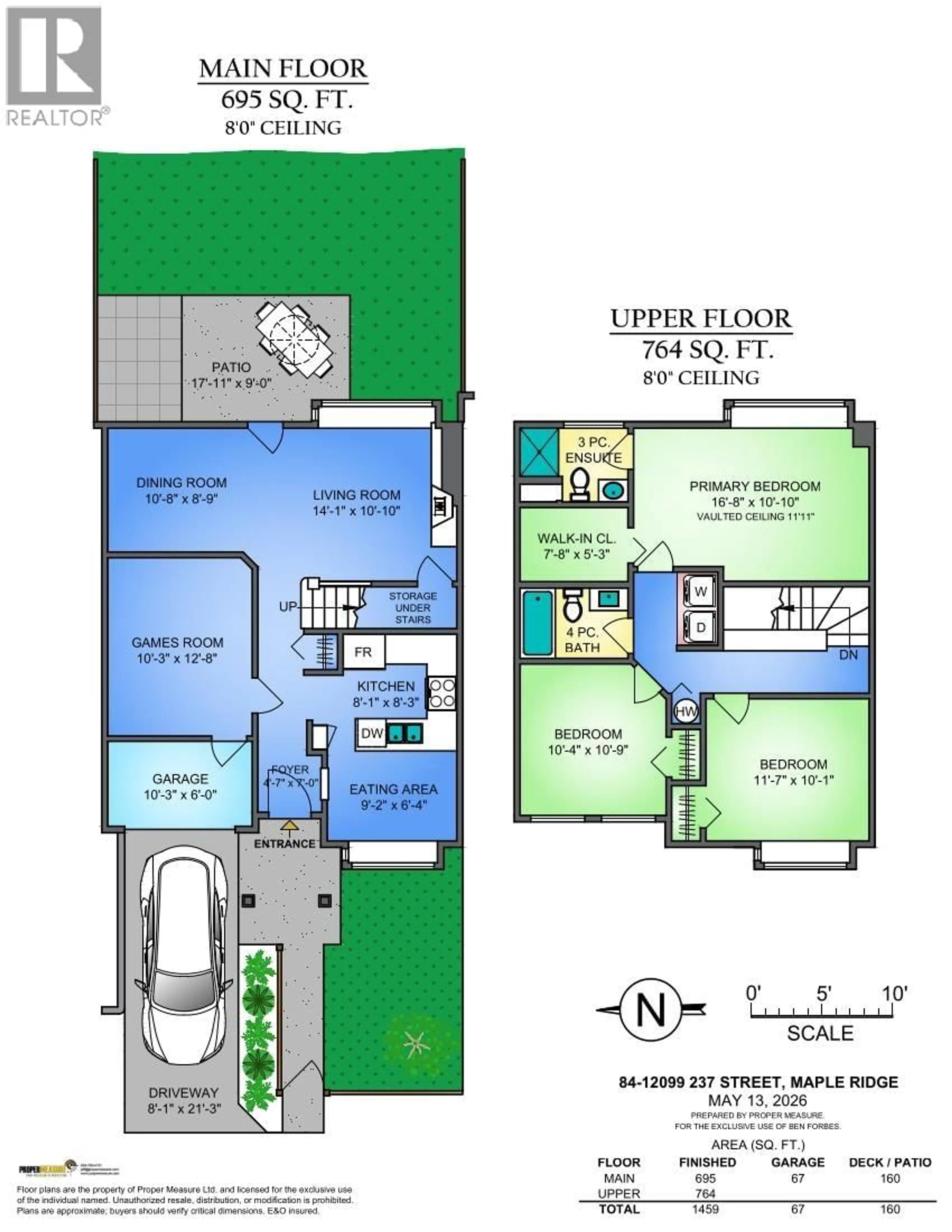 Floor plan for 84 - 12099 237 STREET, Maple Ridge British Columbia V4R2C3