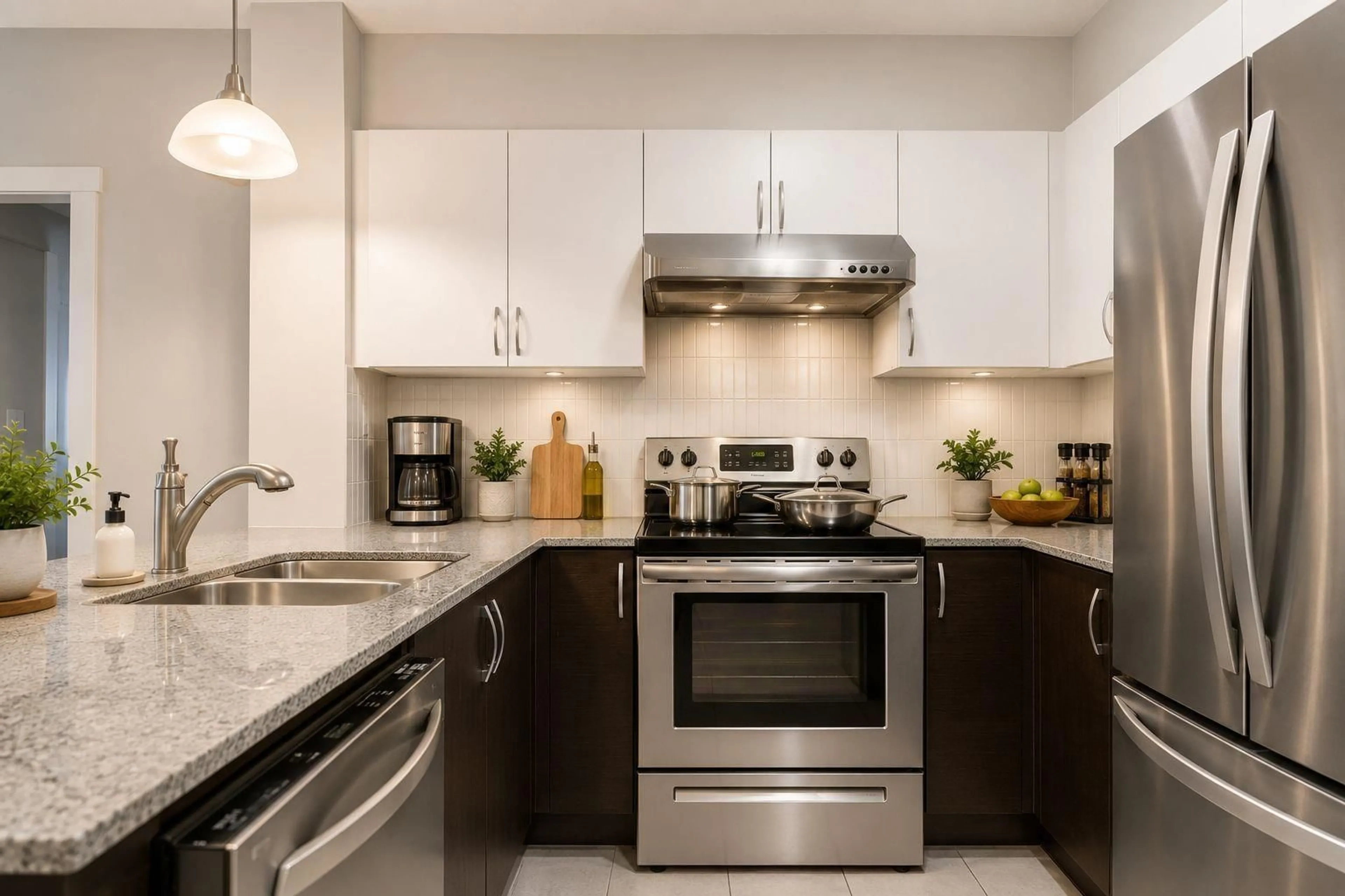 Open concept kitchen, ceramic/tile floor for 220 - 13789 107A AVENUE, Surrey British Columbia V3T0B8