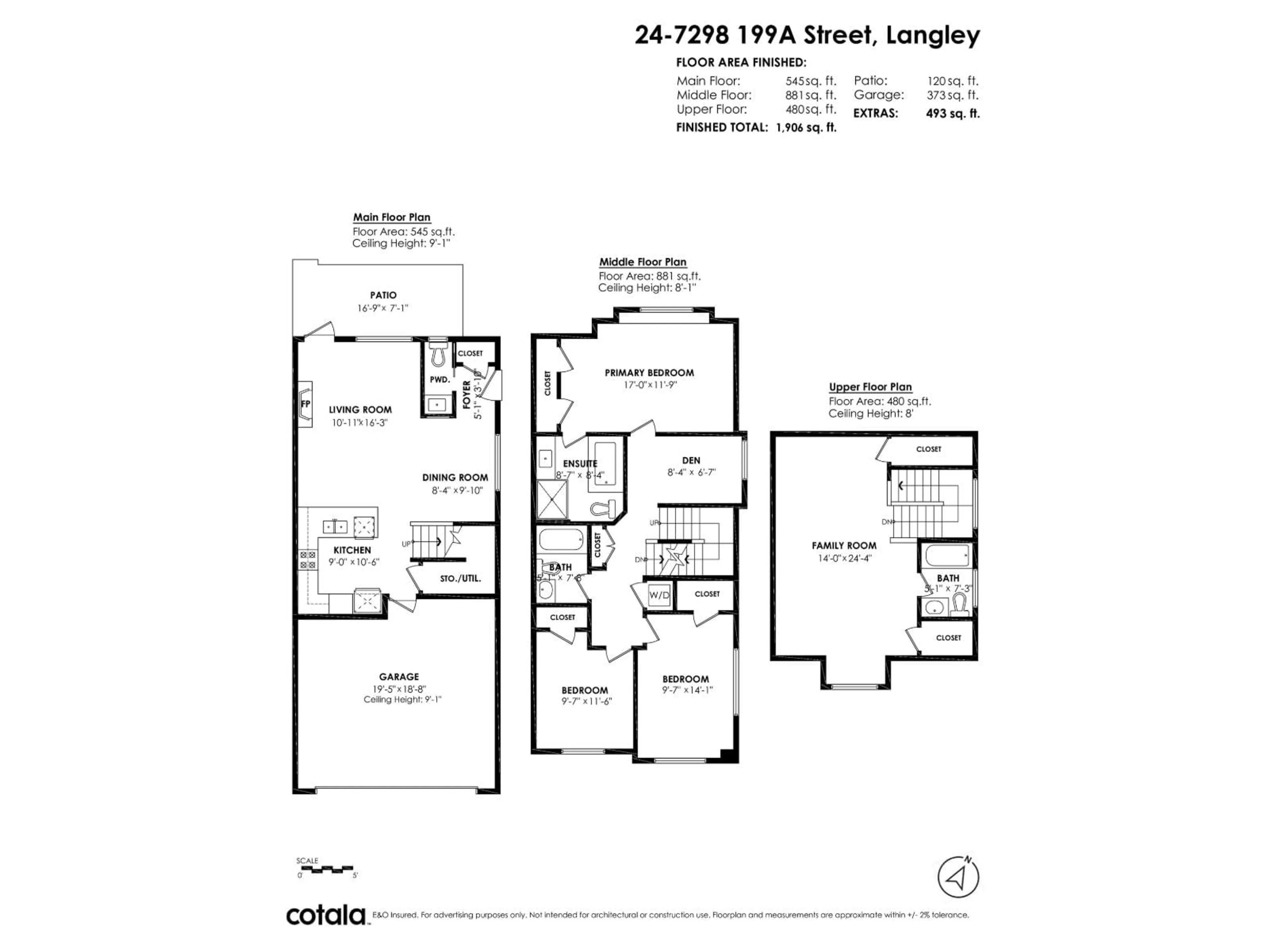 Floor plan for 24 - 7298 199A STREET, Langley British Columbia V2Y0H9