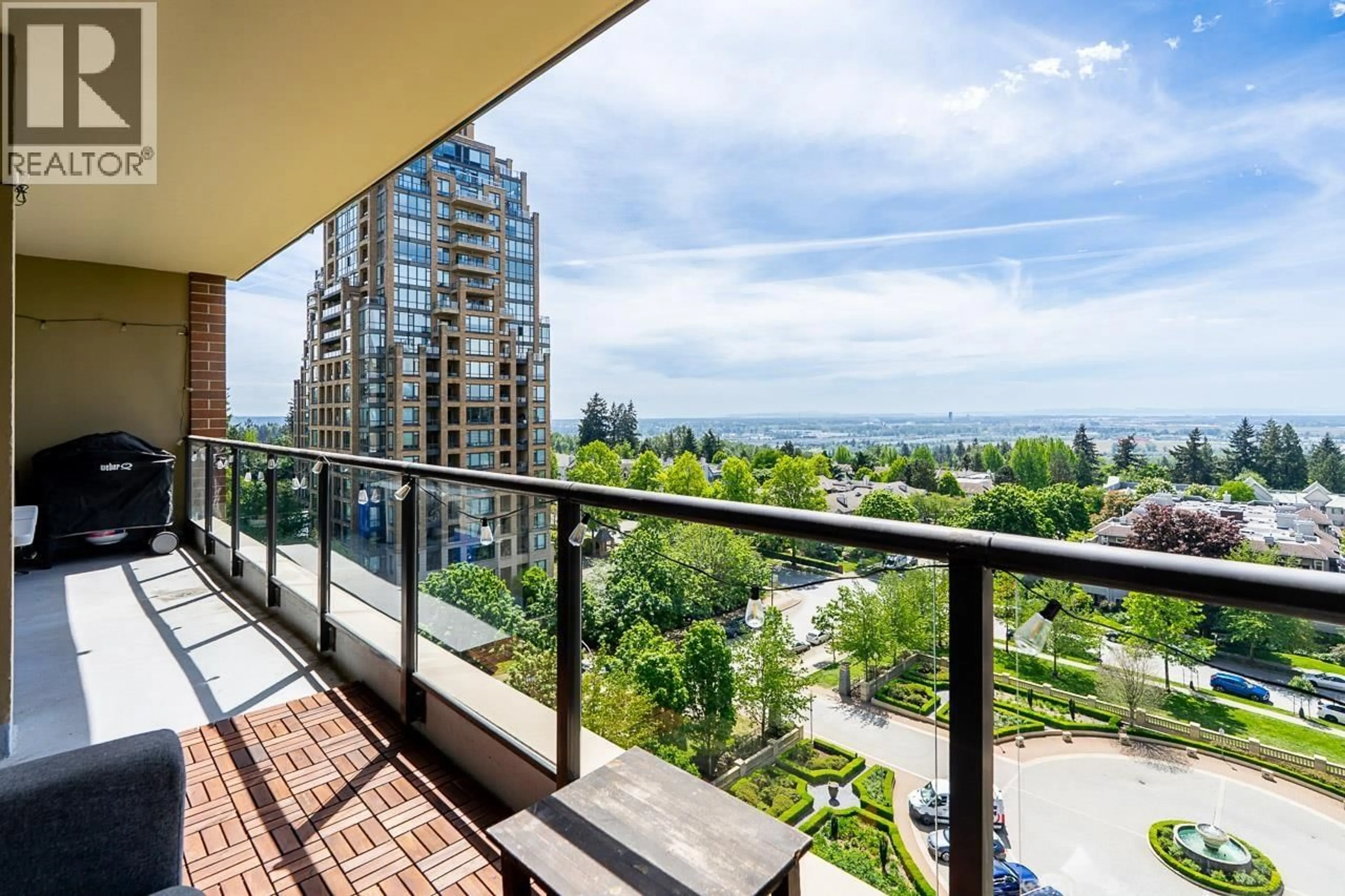 Balcony in the apartment, city buildings view from balcony for 804 - 6833 STATION HILL DRIVE, Burnaby British Columbia V3N5E1