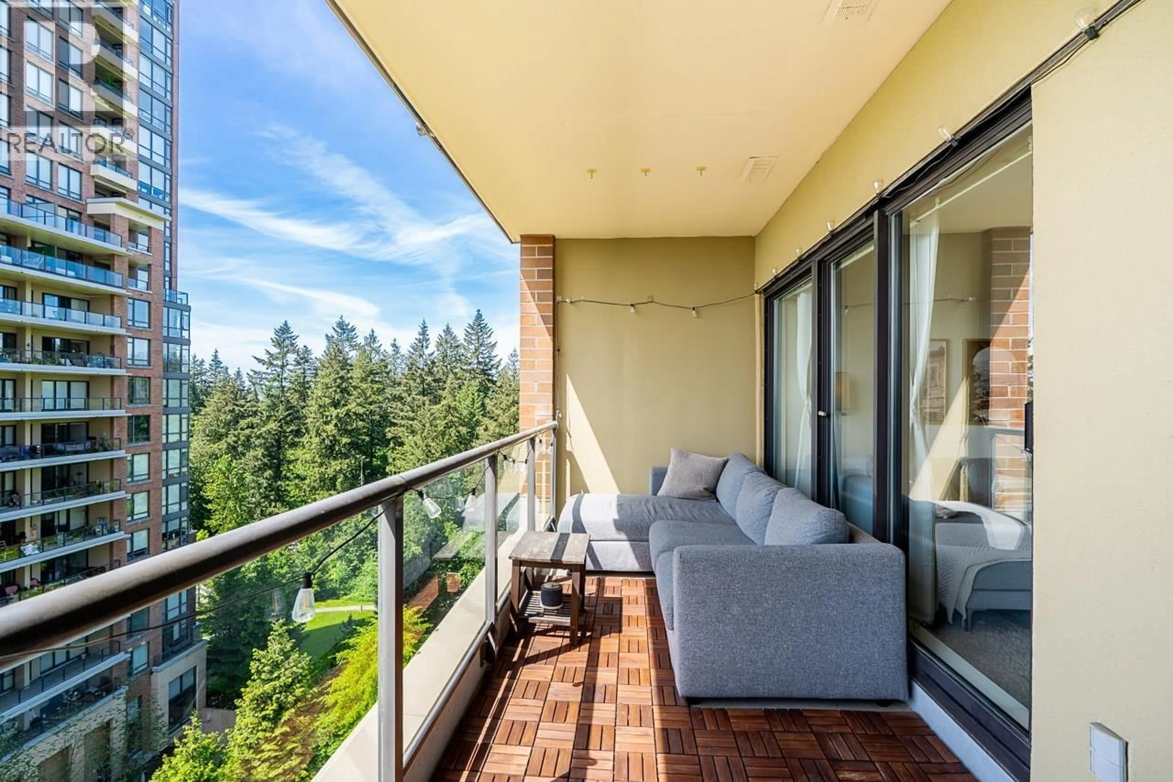 Balcony in the apartment, forest/trees view for 804 - 6833 STATION HILL DRIVE, Burnaby British Columbia V3N5E1