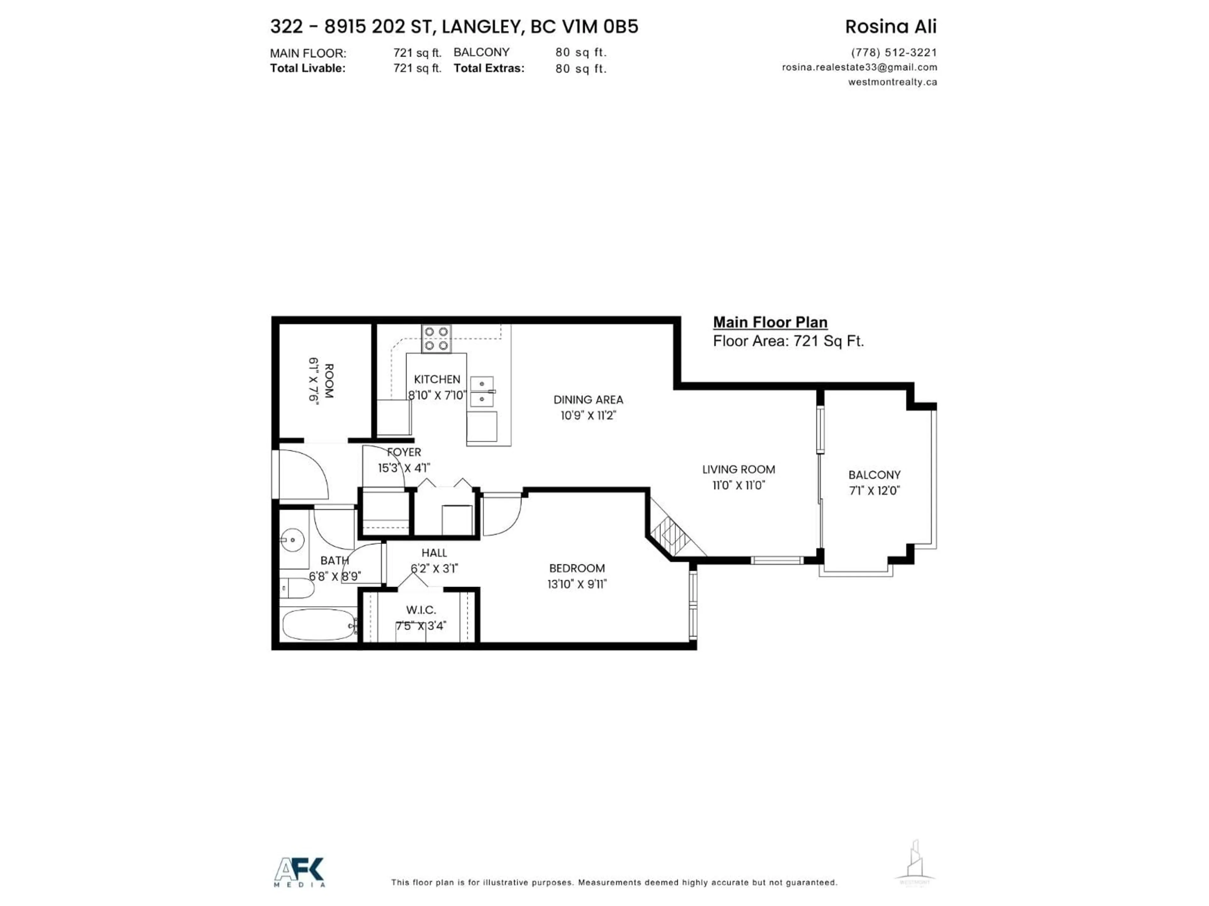 Floor plan for 322 - 8915 202 STREET, Langley British Columbia V1M0B5