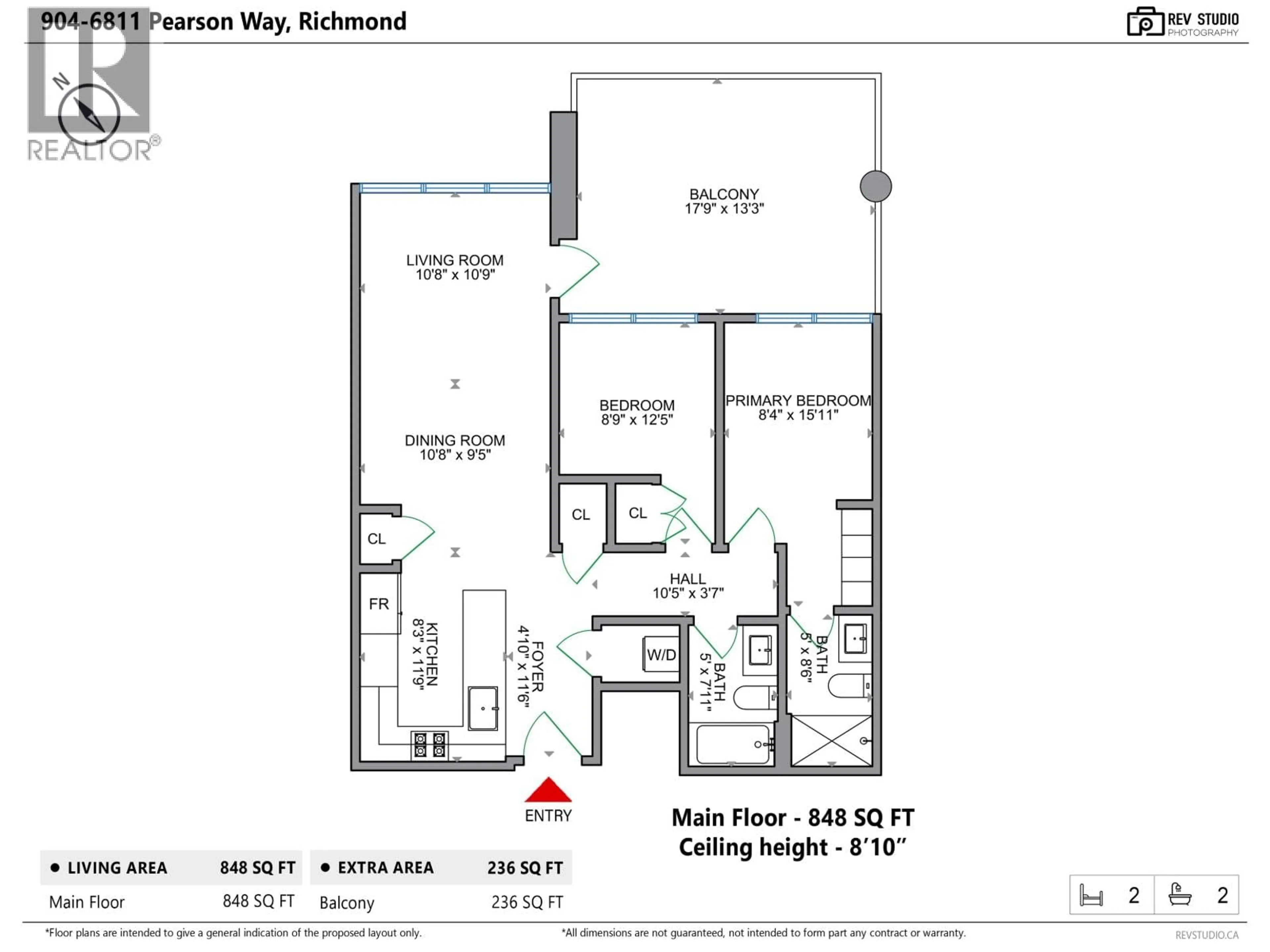 Floor plan for 904 - 6811 PEARSON WAY, Richmond British Columbia V7C0E7