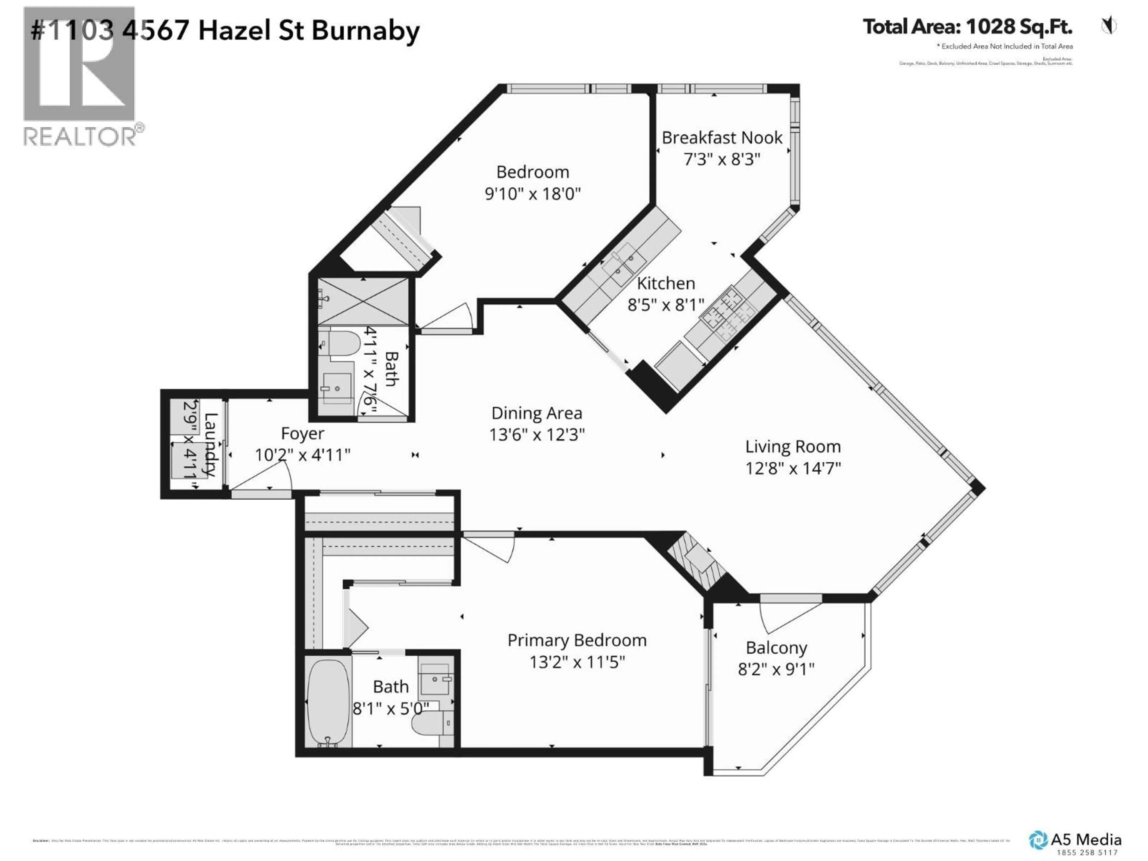Floor plan for 1103 - 4567 HAZEL STREET, Burnaby British Columbia V5H4V4