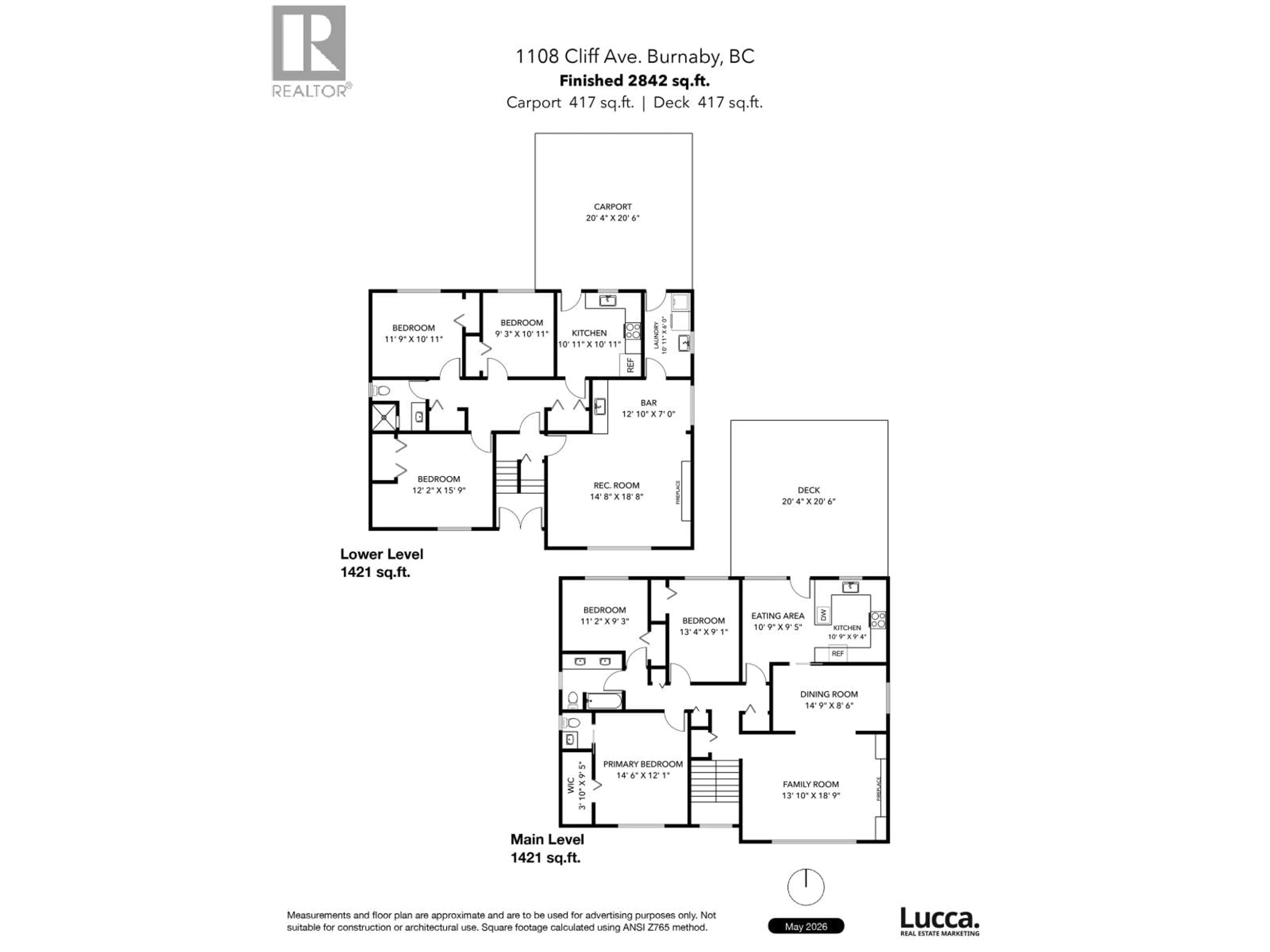 Floor plan for 1108 CLIFF AVENUE, Burnaby British Columbia V5A2J7