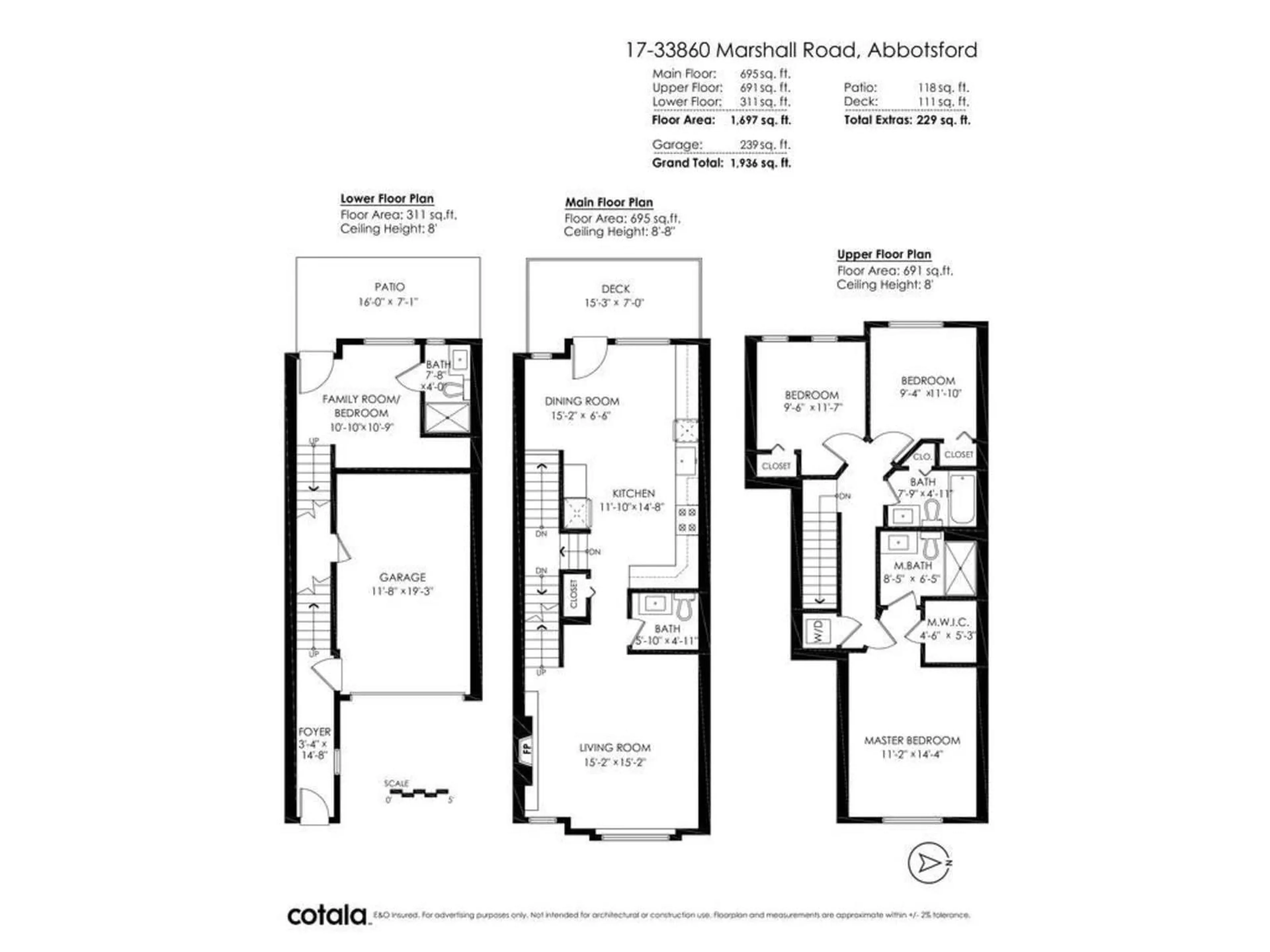 Floor plan for 17 - 33860 MARSHALL ROAD, Abbotsford British Columbia V2S0E8