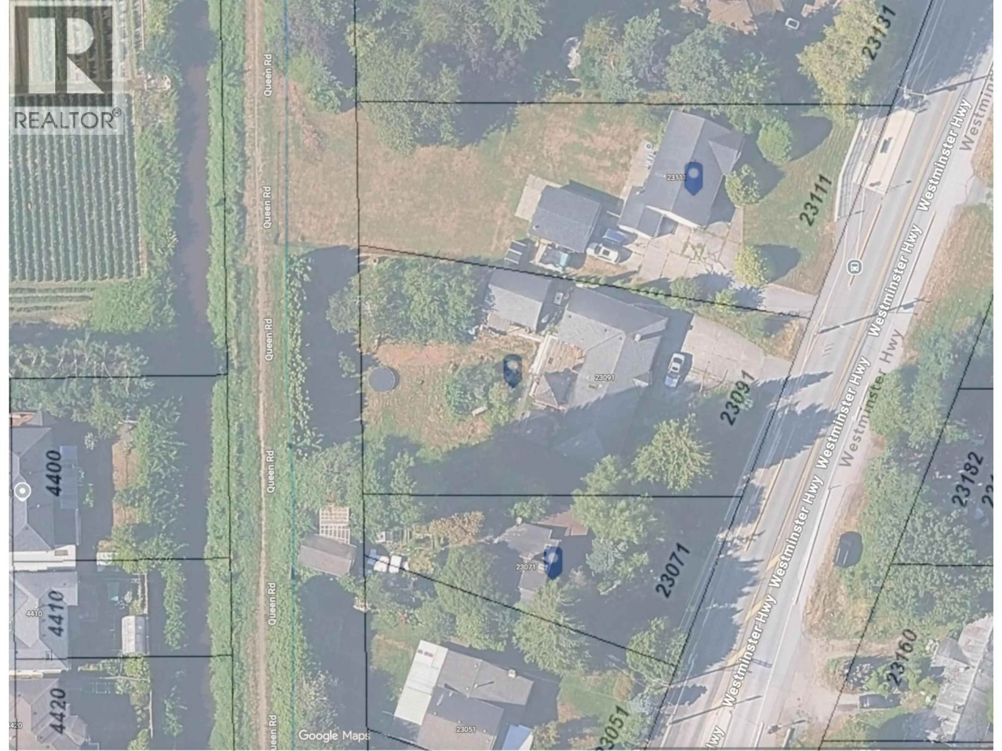 A pic from outside/outdoor area/front of a property/back of a property/a pic from drone, street for 23071 WESTMINSTER HIGHWAY, Richmond British Columbia V6V1B9