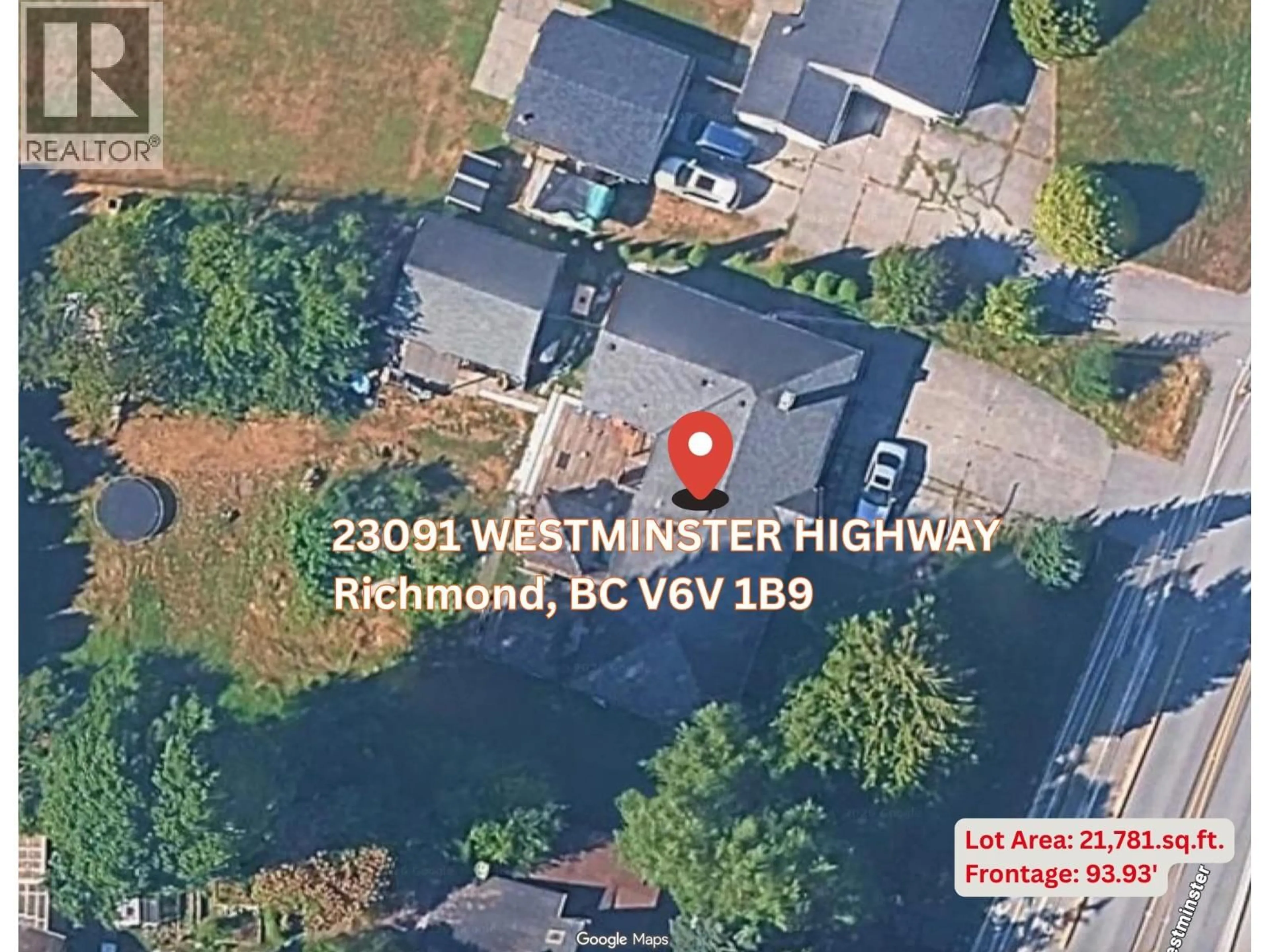 A pic from outside/outdoor area/front of a property/back of a property/a pic from drone, water/lake/river/ocean view for 23091 WESTMINSTER HIGHWAY, Richmond British Columbia V6V1B9