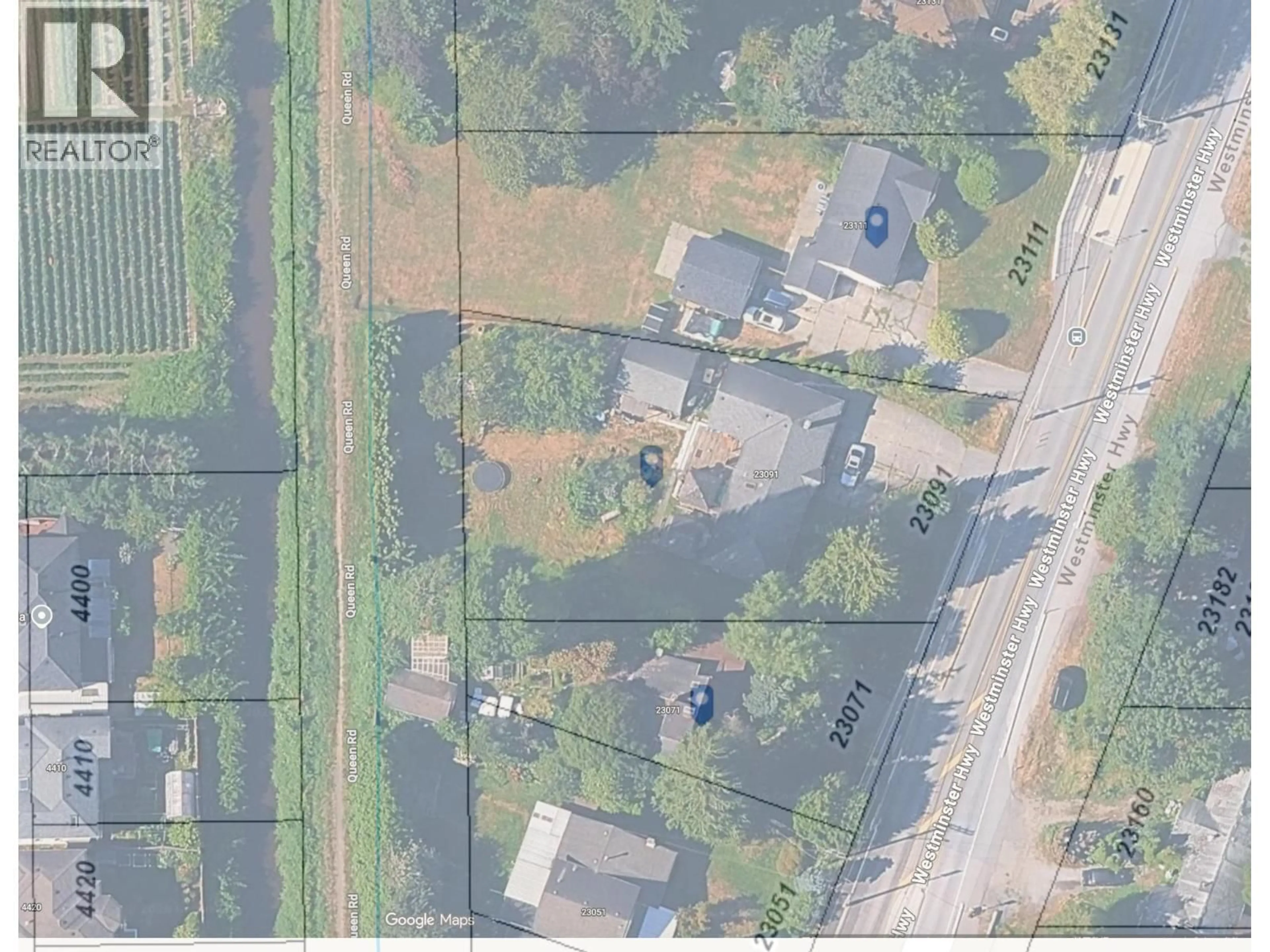 A pic from outside/outdoor area/front of a property/back of a property/a pic from drone, street for 23091 WESTMINSTER HIGHWAY, Richmond British Columbia V6V1B9