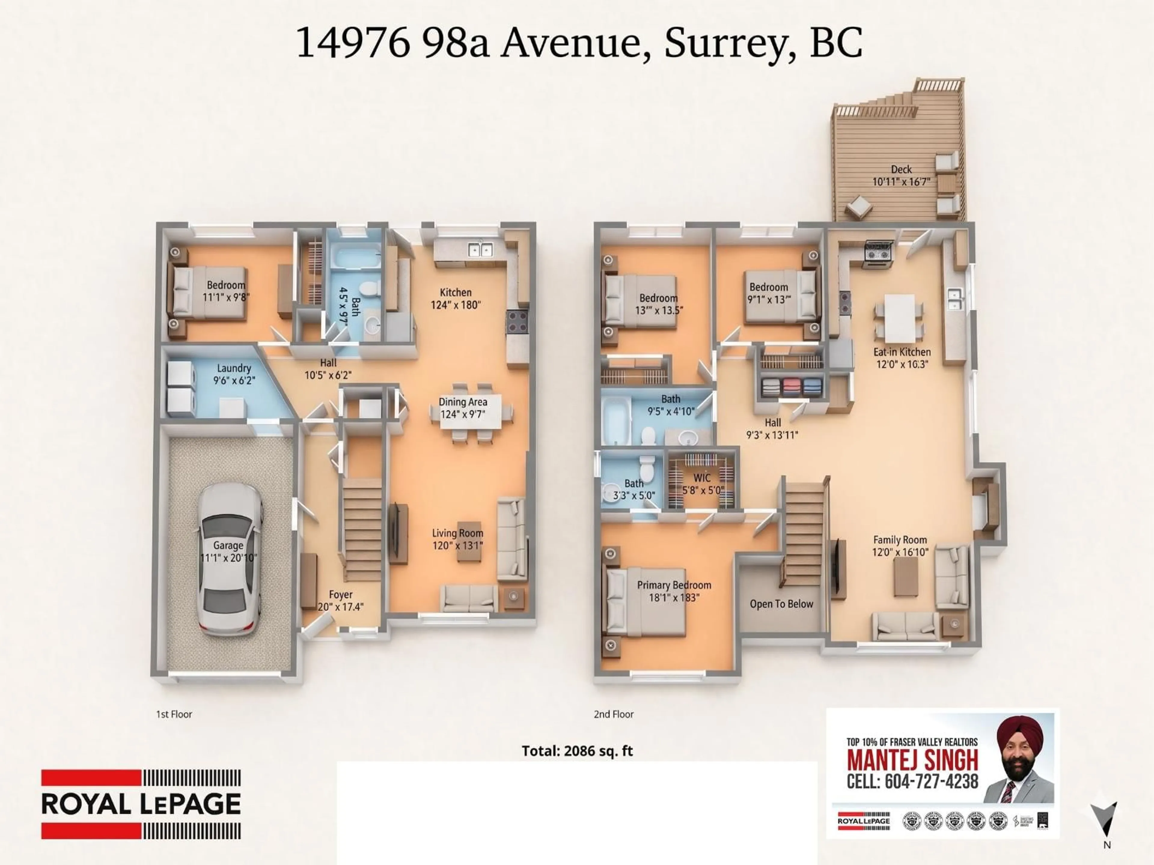 Floor plan for 14976 98A AVENUE, Surrey British Columbia V3R8G9