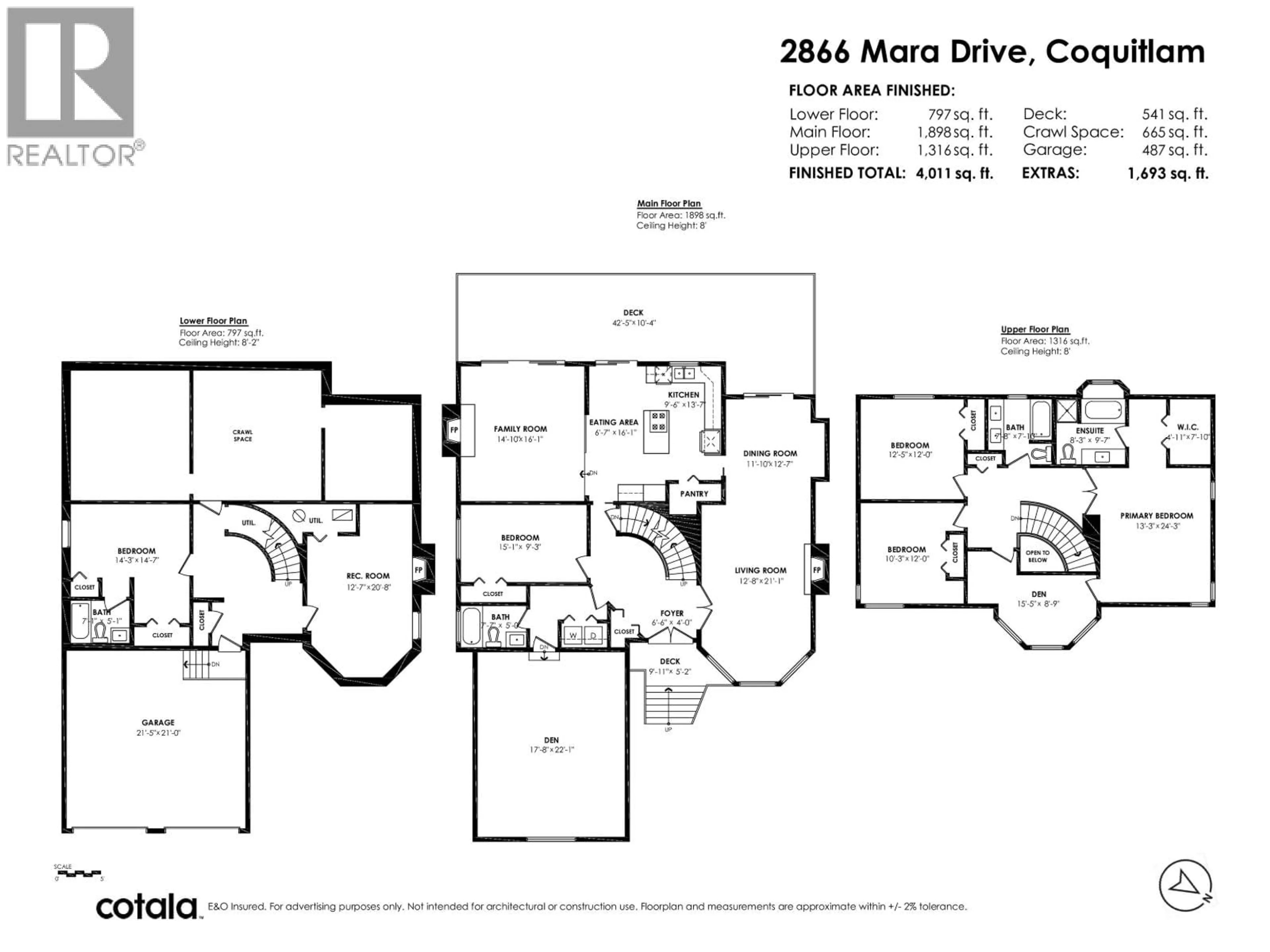 Floor plan for 2866 MARA DRIVE, Coquitlam British Columbia V3C5L2