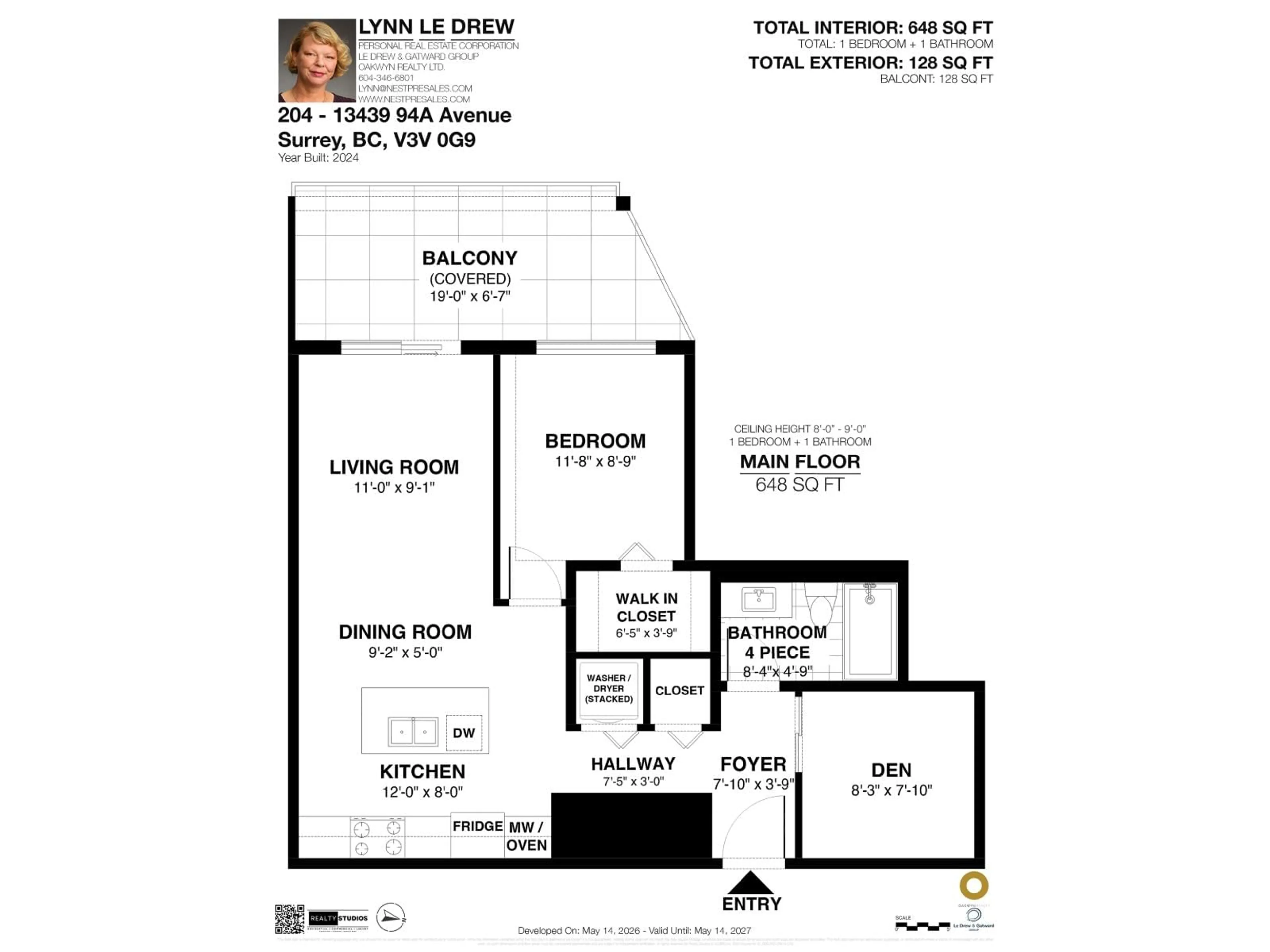 Floor plan for 204 - 13439 94A AVENUE, Surrey British Columbia V3V0G9