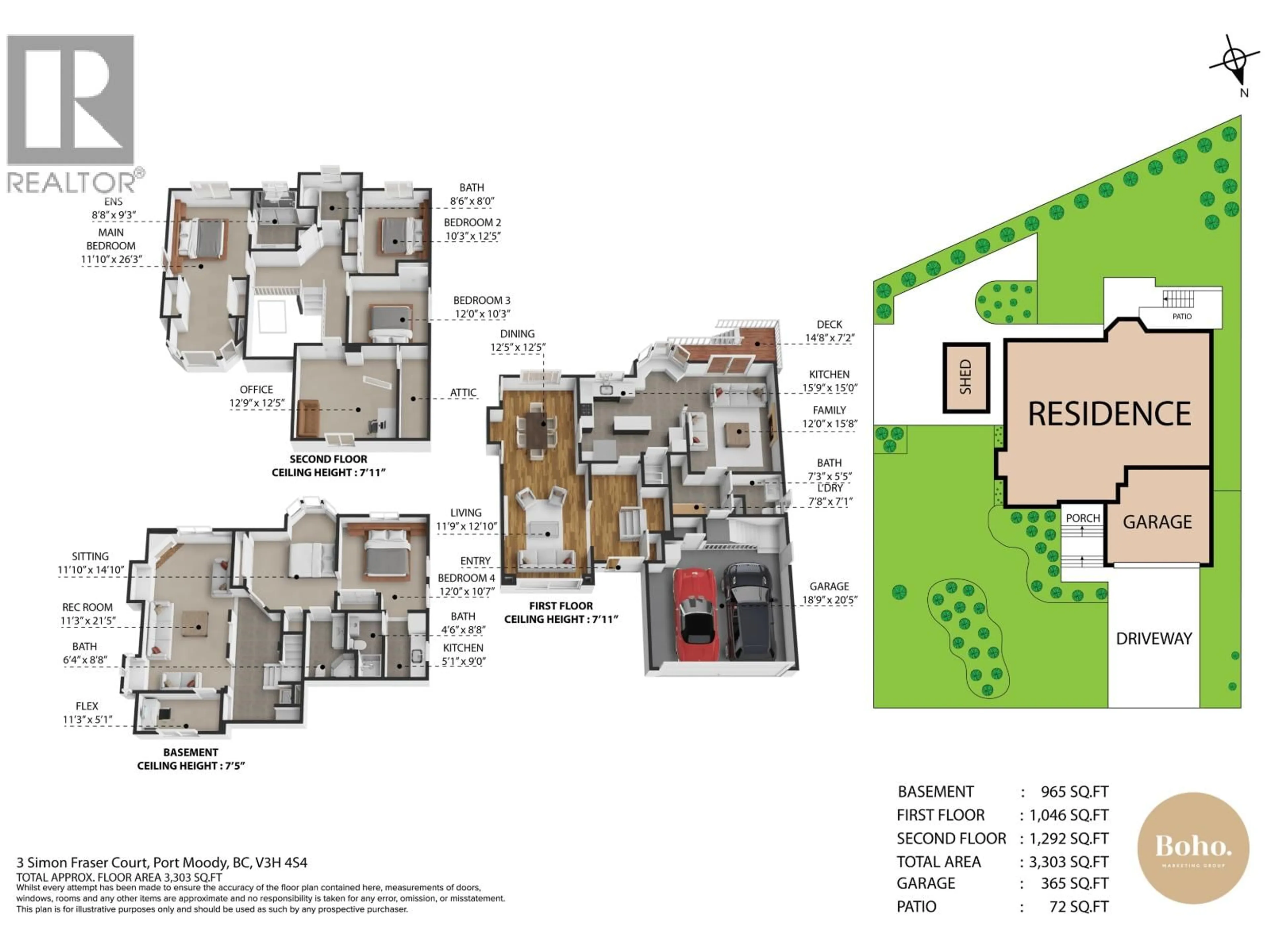 Floor plan for 3 SIMON FRASER COURT, Port Moody British Columbia V3H4S4