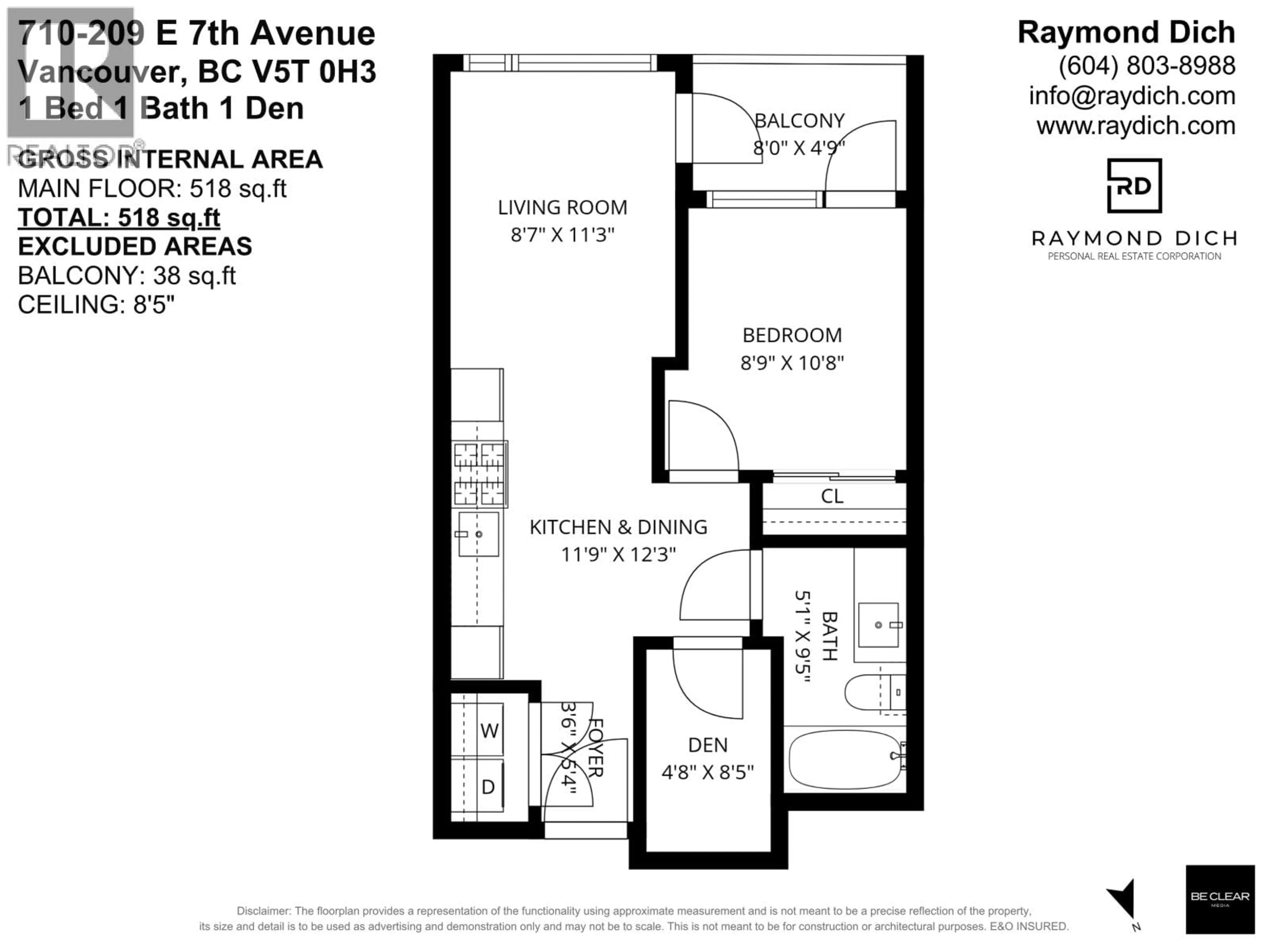Floor plan for 710 - 209 7TH AVENUE, Vancouver British Columbia V5T0H3