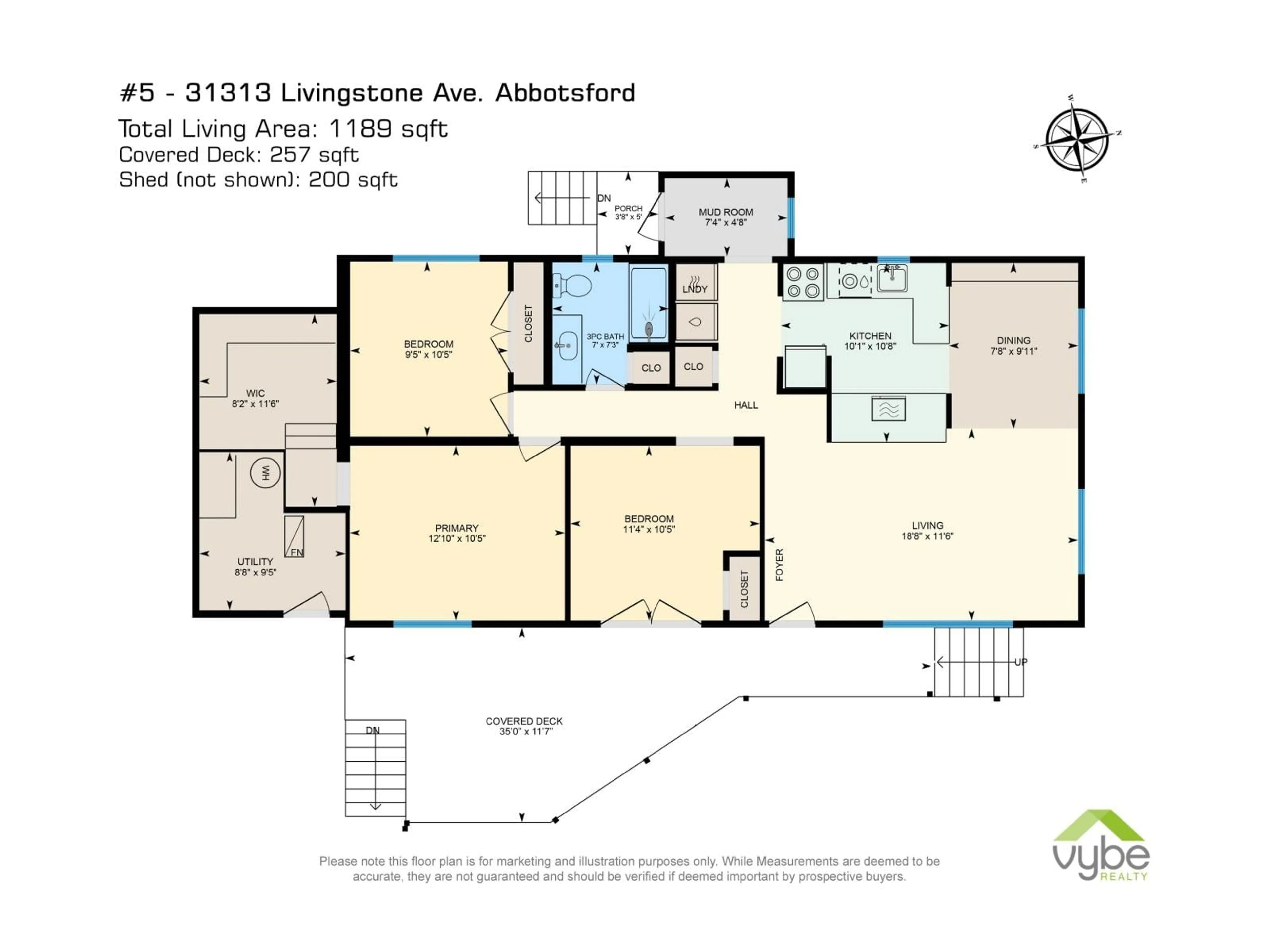 Floor plan for 5 - 31313 LIVINGSTONE AVENUE, Abbotsford British Columbia V2T4T1