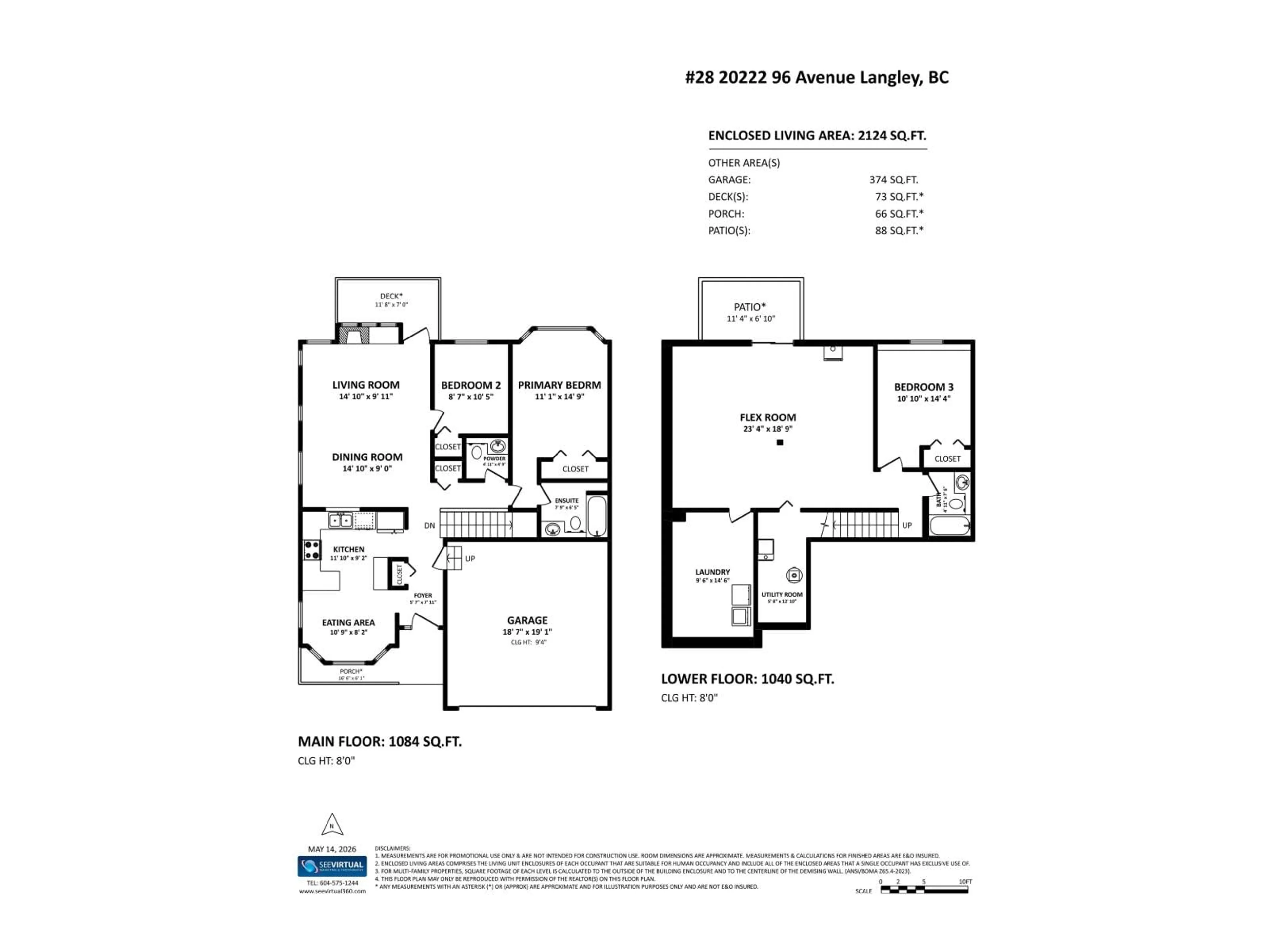 Floor plan for 28 - 20222 96 AVENUE, Langley British Columbia V1M3C3
