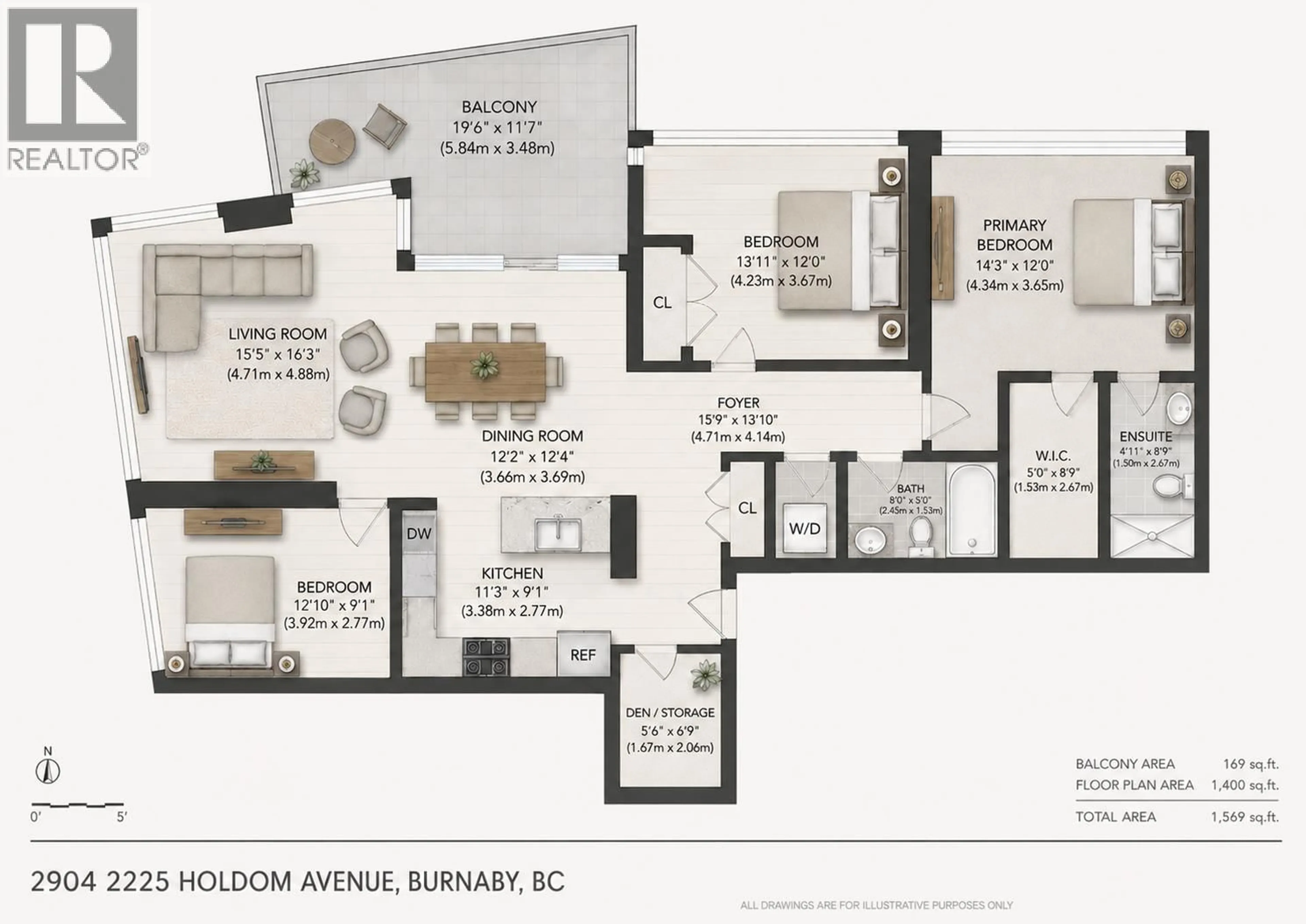 Floor plan for 2904 - 2225 HOLDOM AVENUE, Burnaby British Columbia V5B0A1
