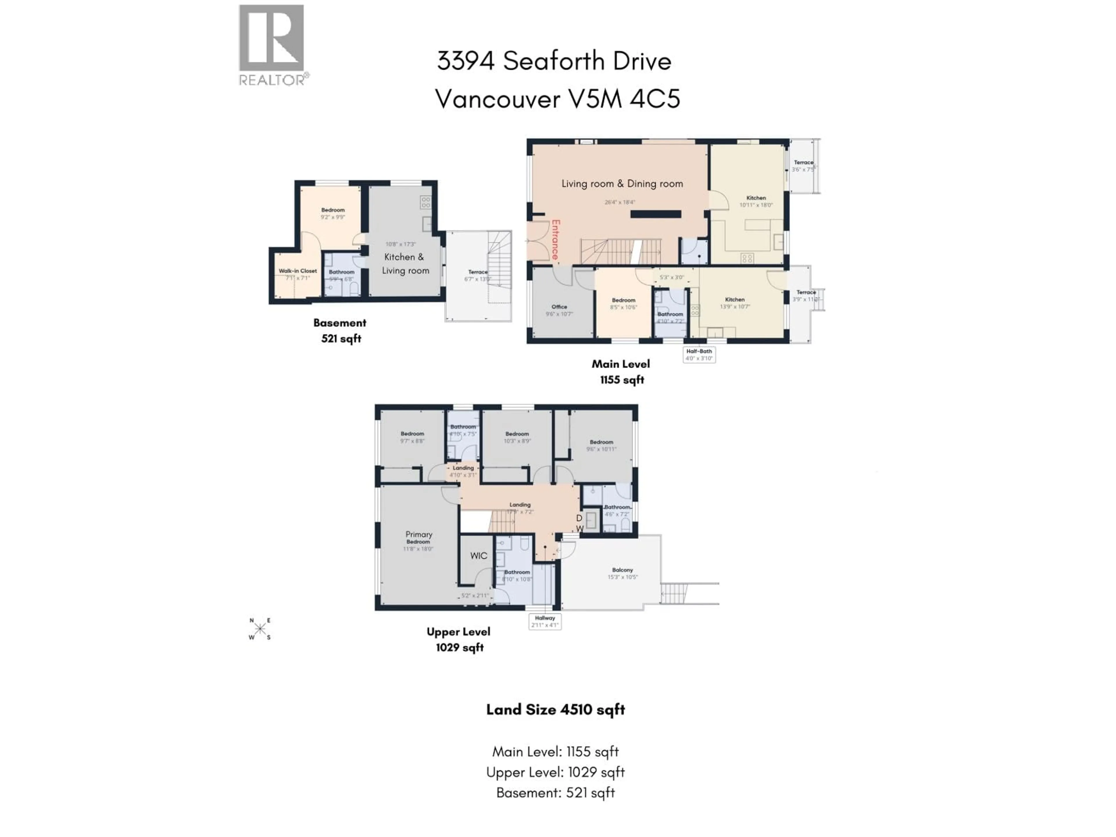 Floor plan for 3394 SEAFORTH DRIVE, Vancouver British Columbia V5M4C5