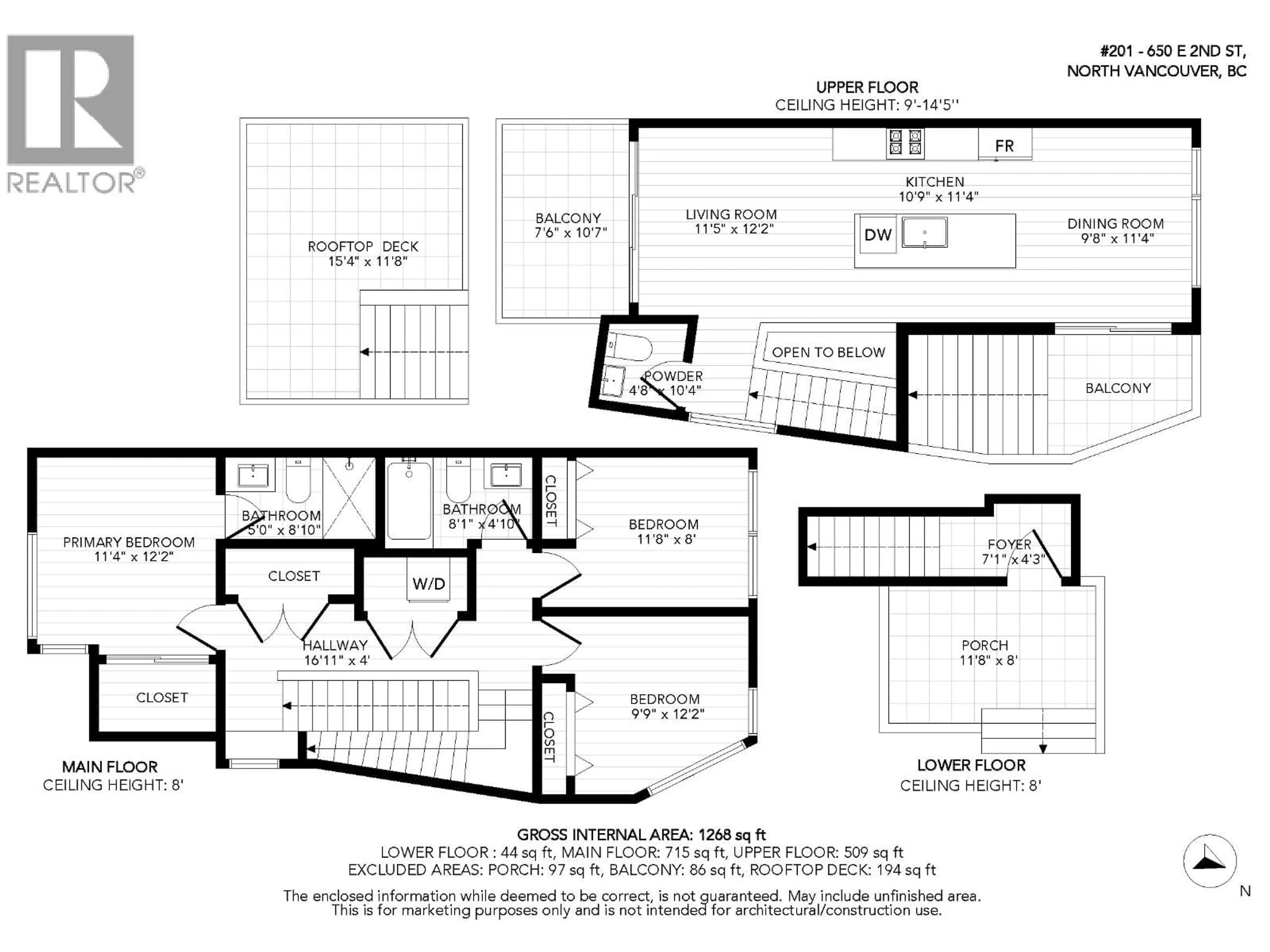 Floor plan for 201 - 650 2ND STREET, North Vancouver British Columbia V7M1E3