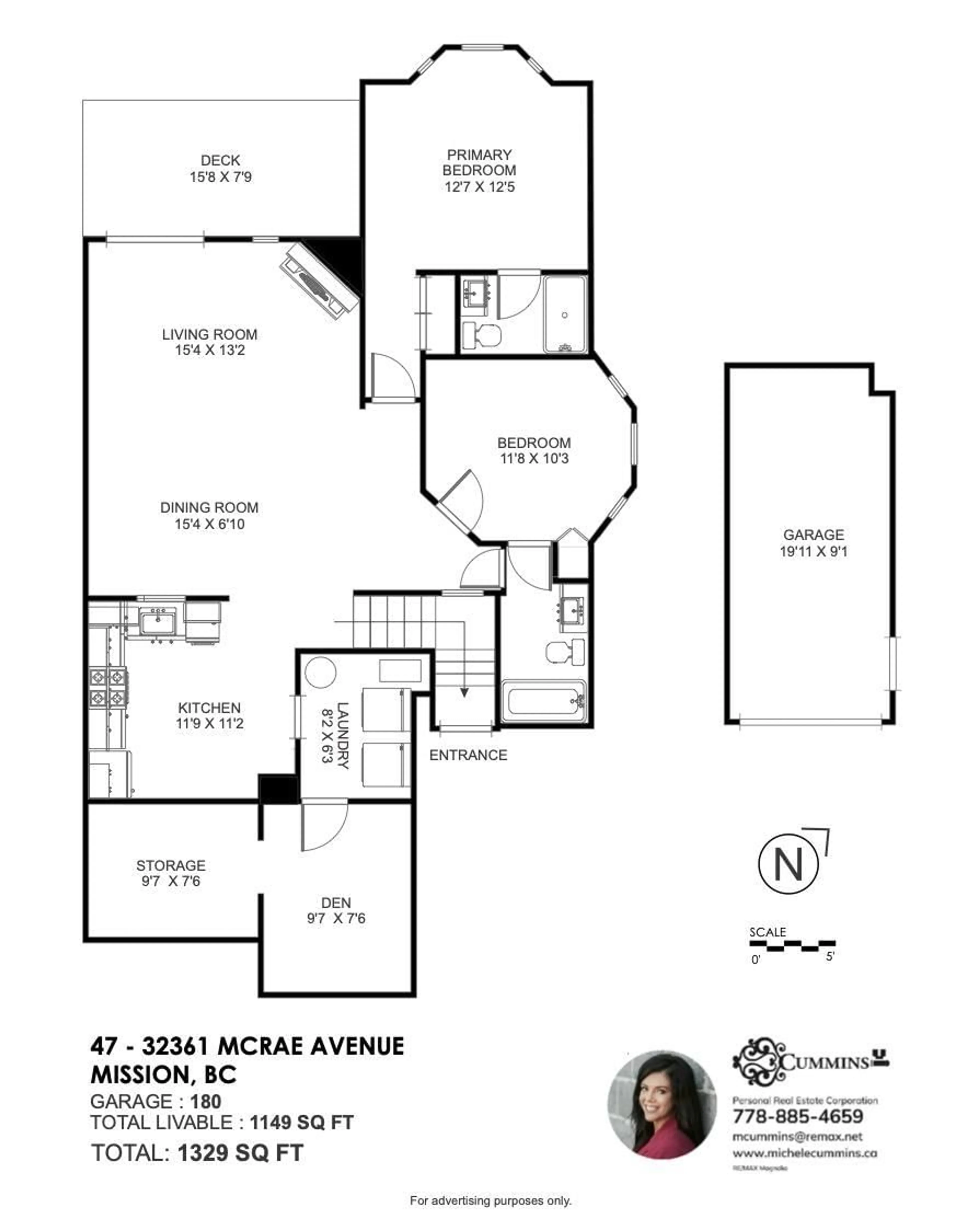 Floor plan for 47 - 32361 MCRAE AVENUE, Mission British Columbia V2V4X7