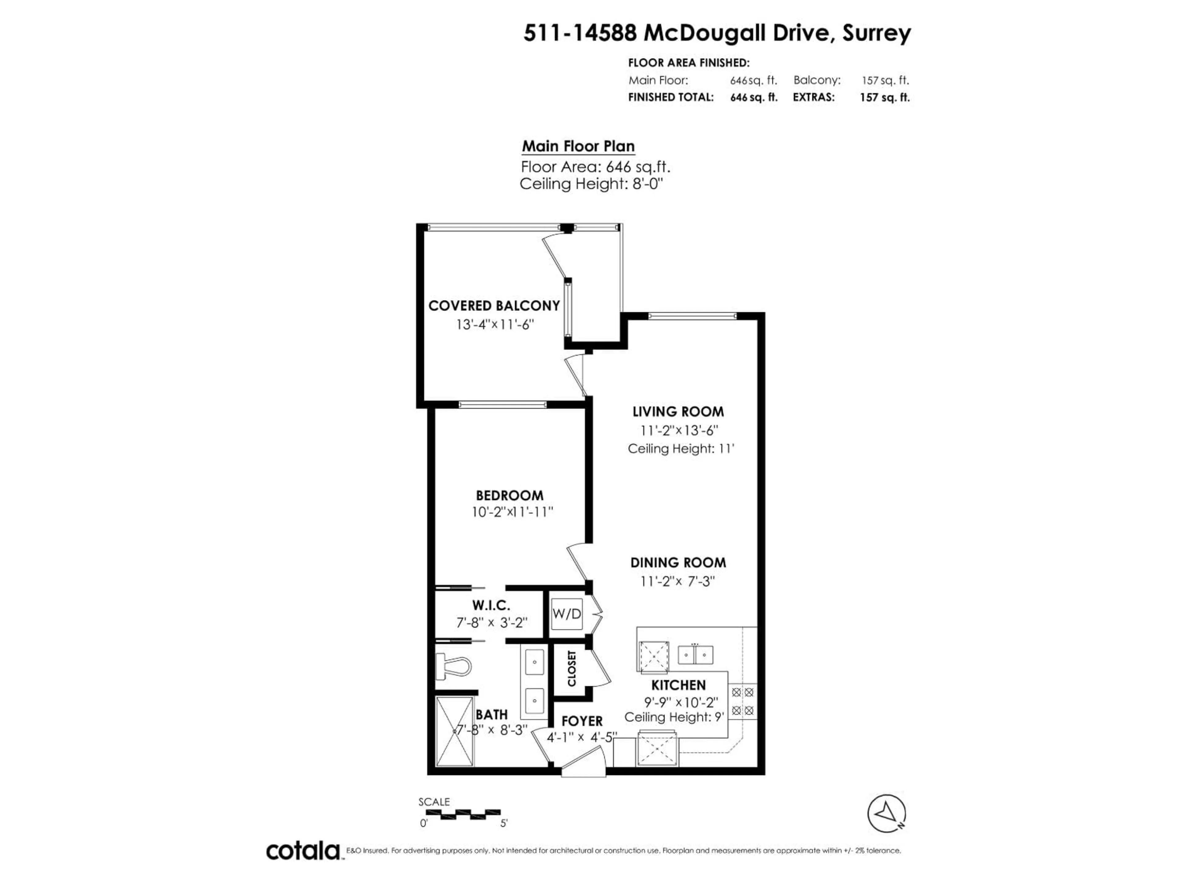 Floor plan for 511 - 14588 MCDOUGALL DRIVE, Surrey British Columbia V4P0H1