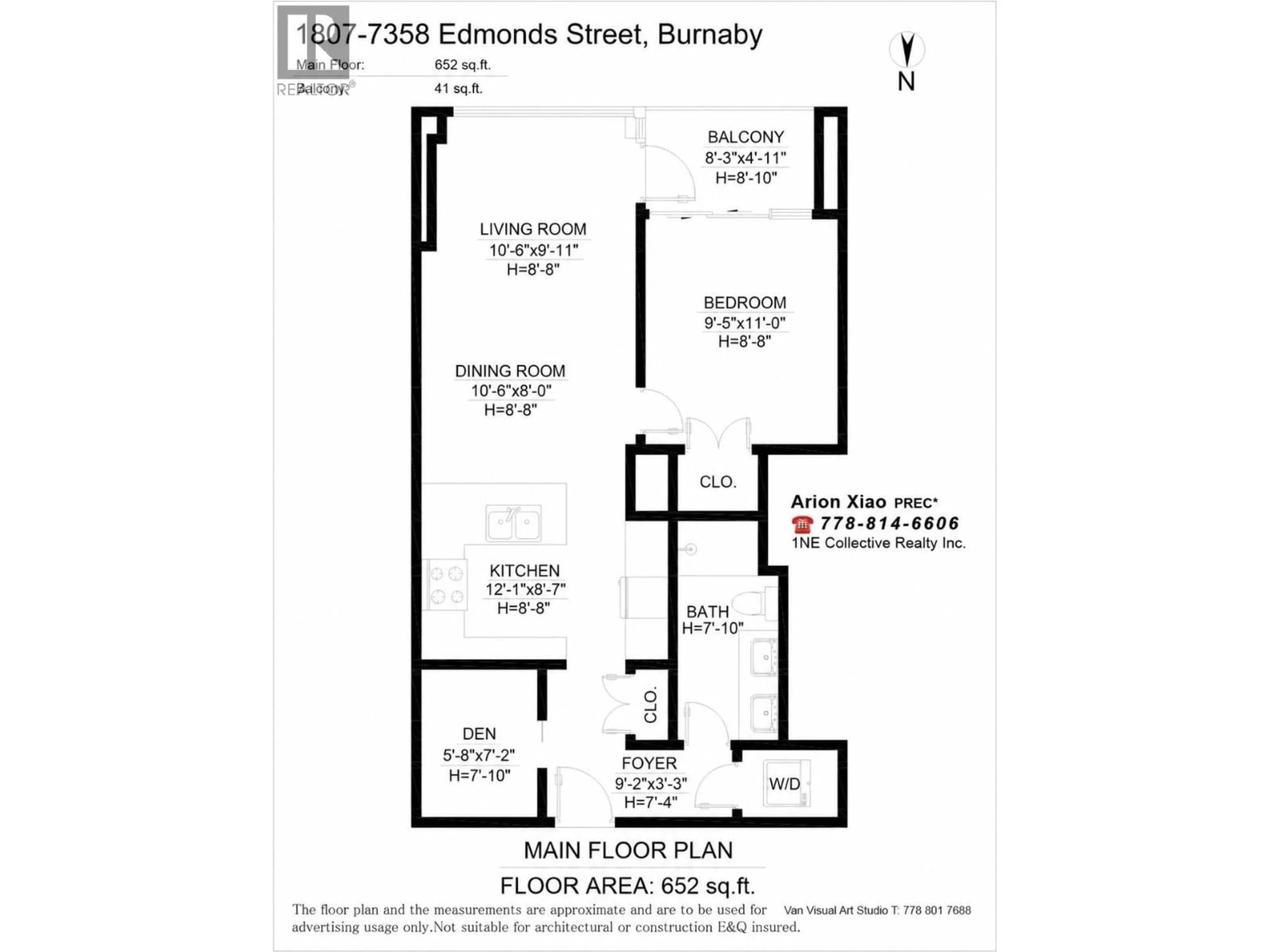 Floor plan for 1807 - 7358 EDMONDS STREET, Burnaby British Columbia V3N0H1