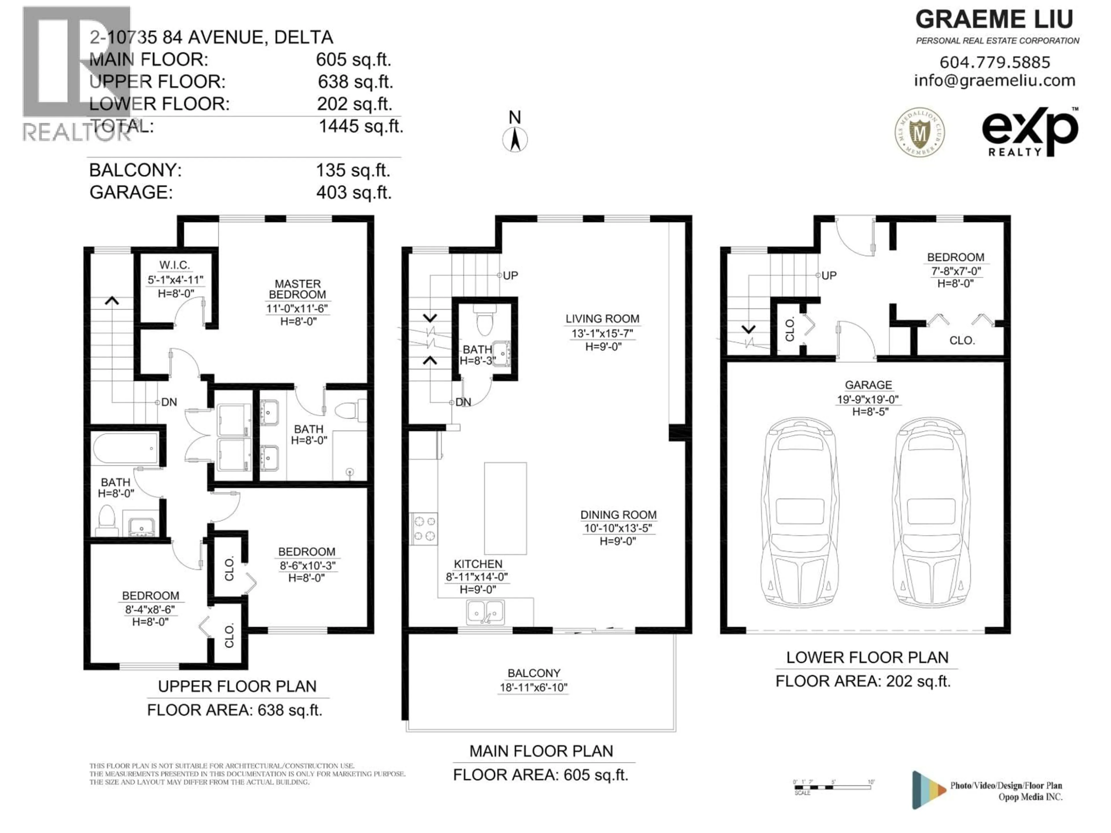 Floor plan for 202 - 5688 WILLOW STREET, Vancouver British Columbia V5Z3S4