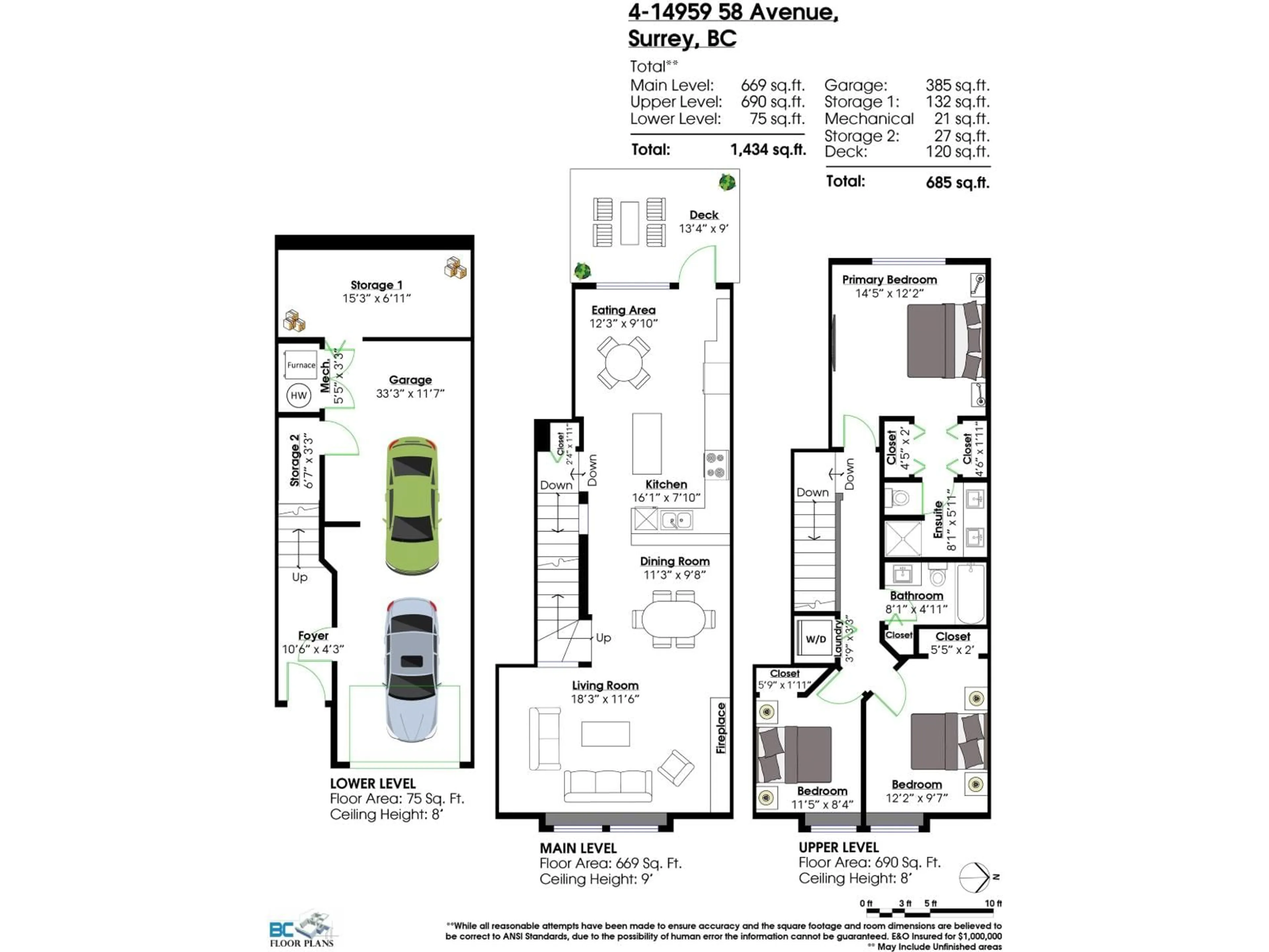 Floor plan for 4 - 14959 58 AVENUE, Surrey British Columbia V3S9Y9