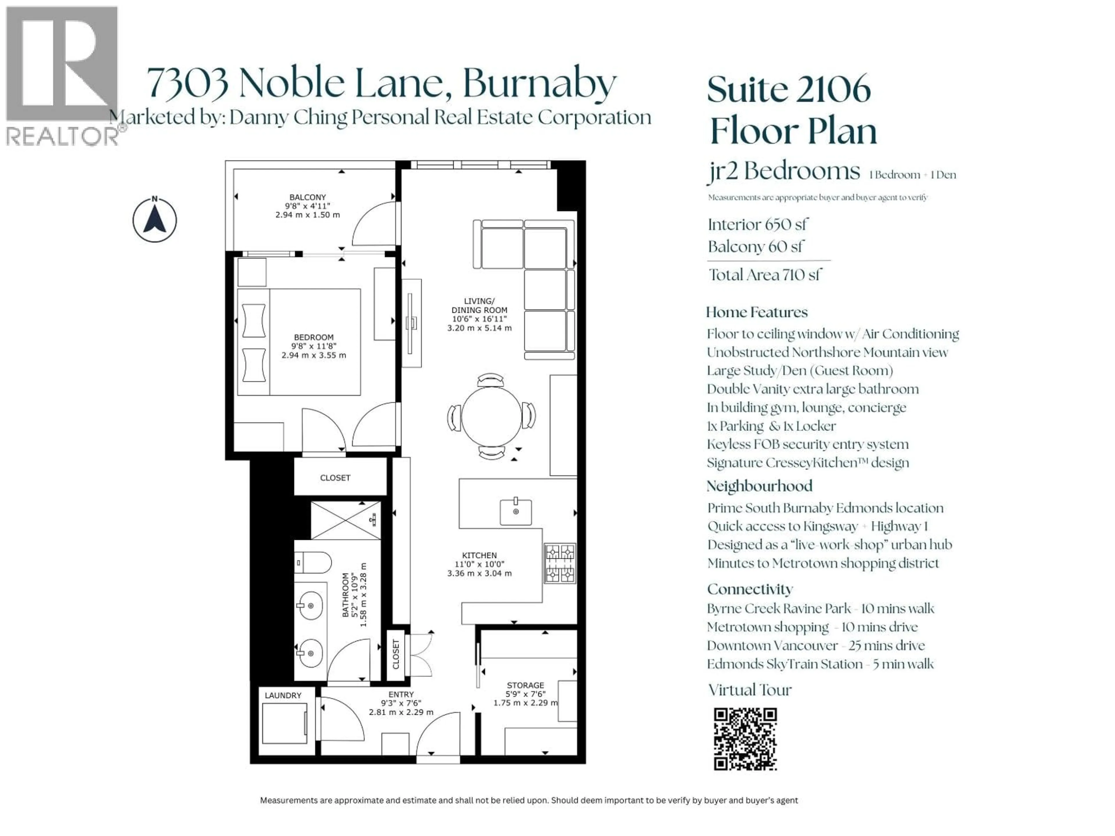 Floor plan for 2106 - 7303 NOBLE LANE, Burnaby British Columbia V3N0H2